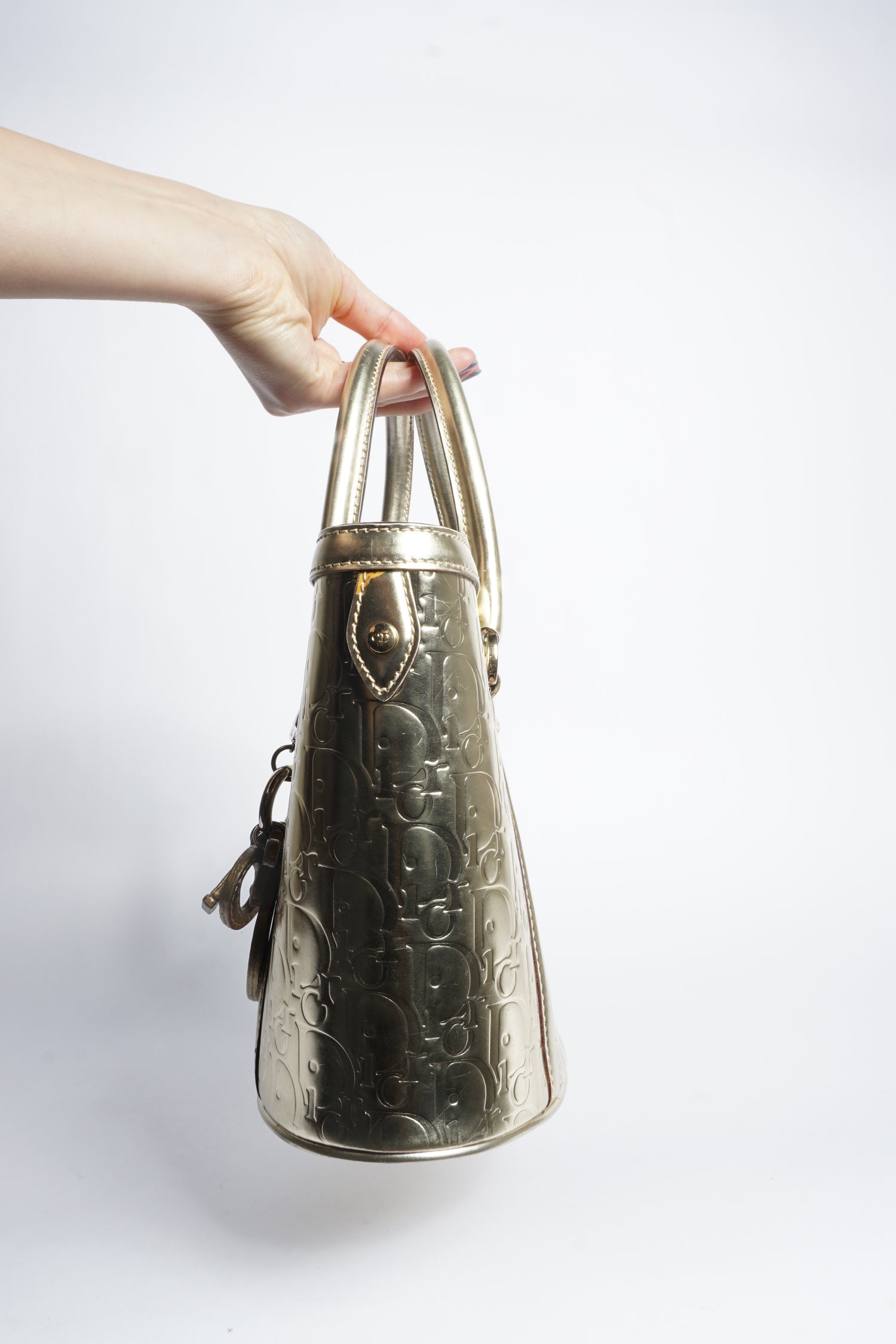 Dior Monogram Gold Metallic Bag