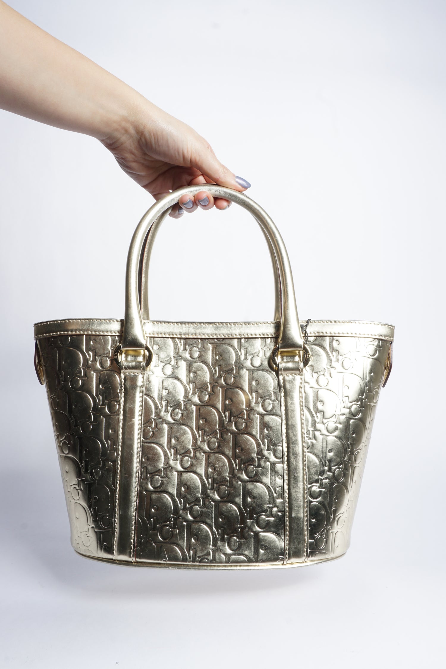 Dior Monogram Gold Metallic Bag