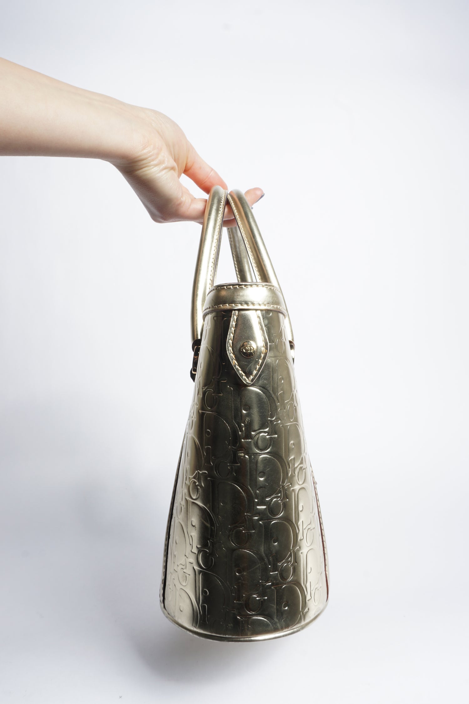 Dior Monogram Gold Metallic Bag