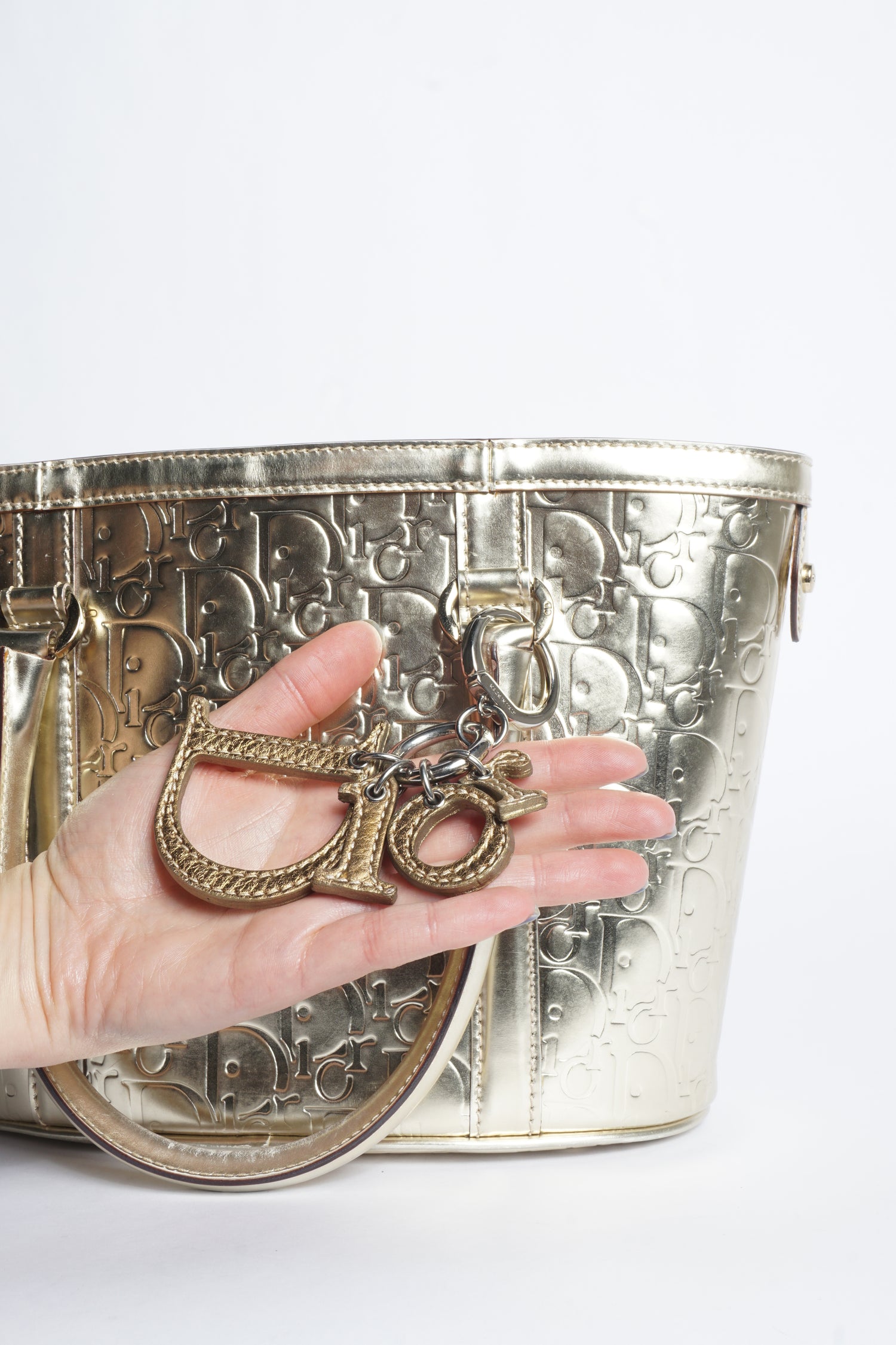 Dior Monogram Gold Metallic Bag