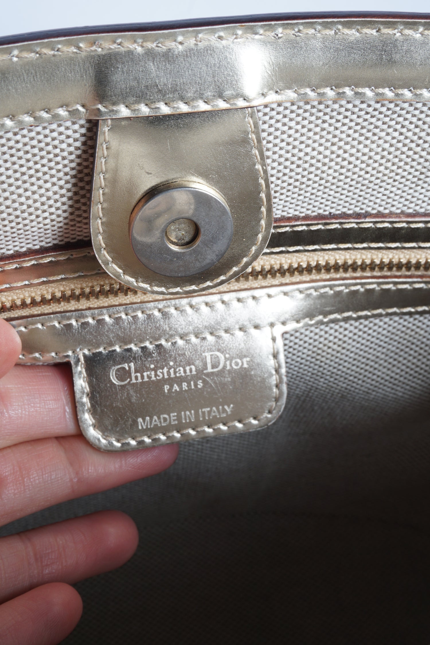 Dior Monogram Gold Metallic Bag