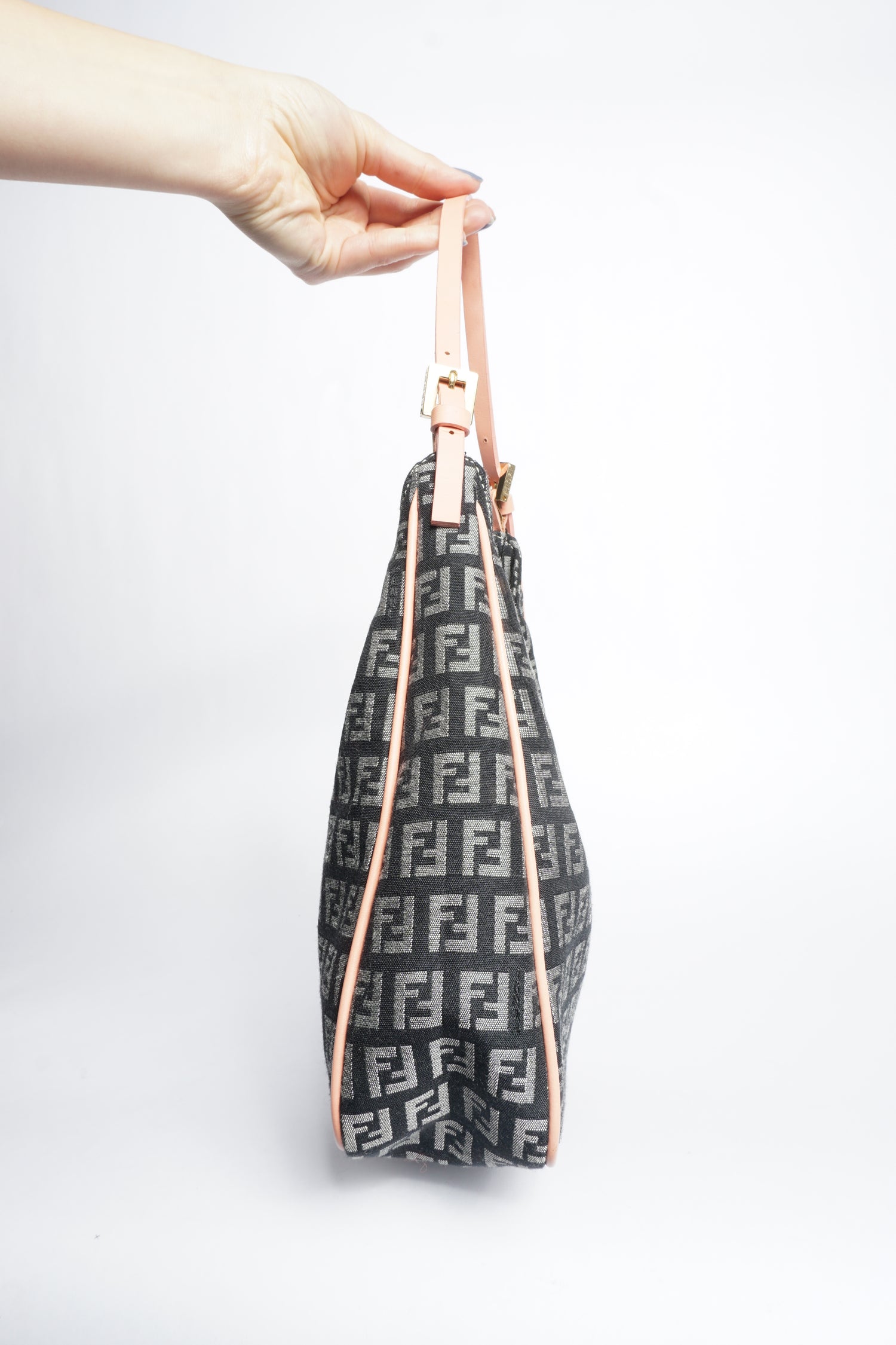 Fendi Navy/Pink Zucca Hobo Bag