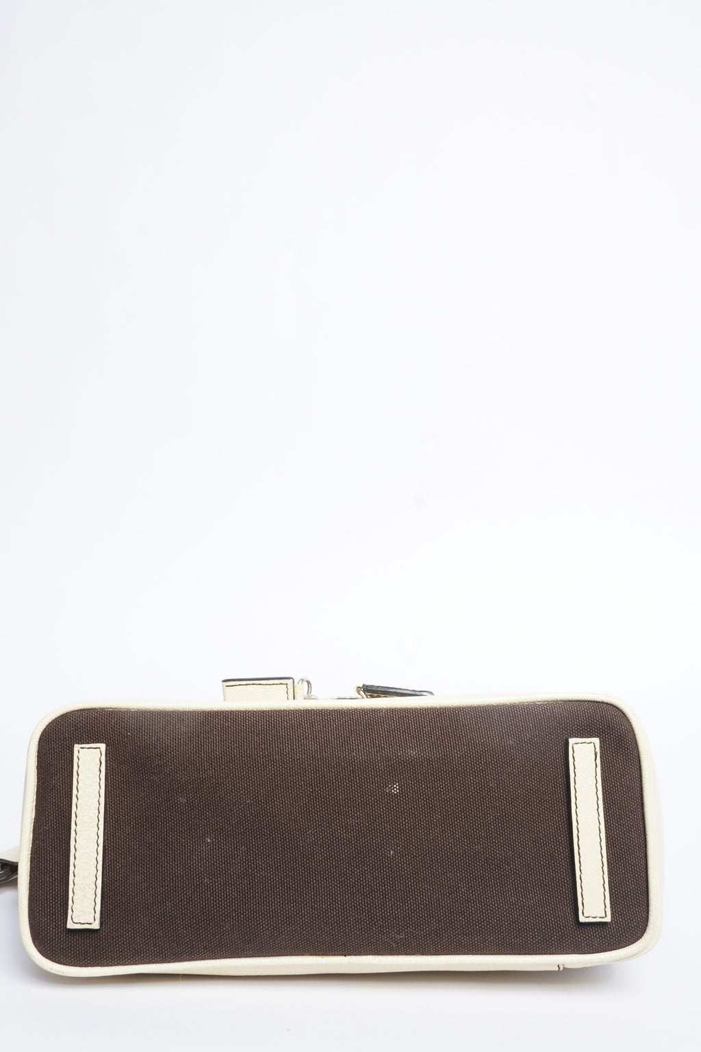 Prada Brown Canvas Top Handle Bag