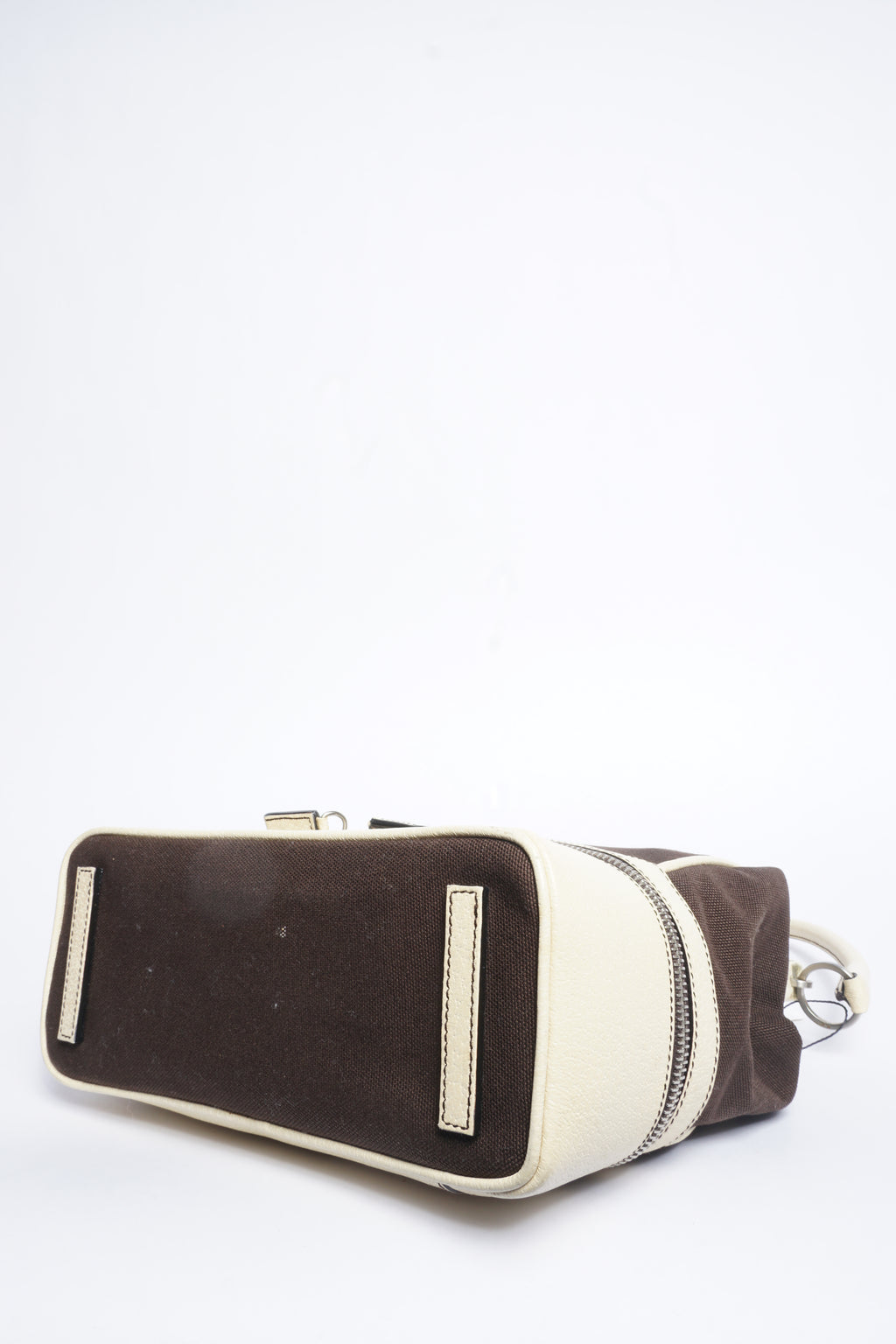 Prada Brown Canvas Top Handle Bag