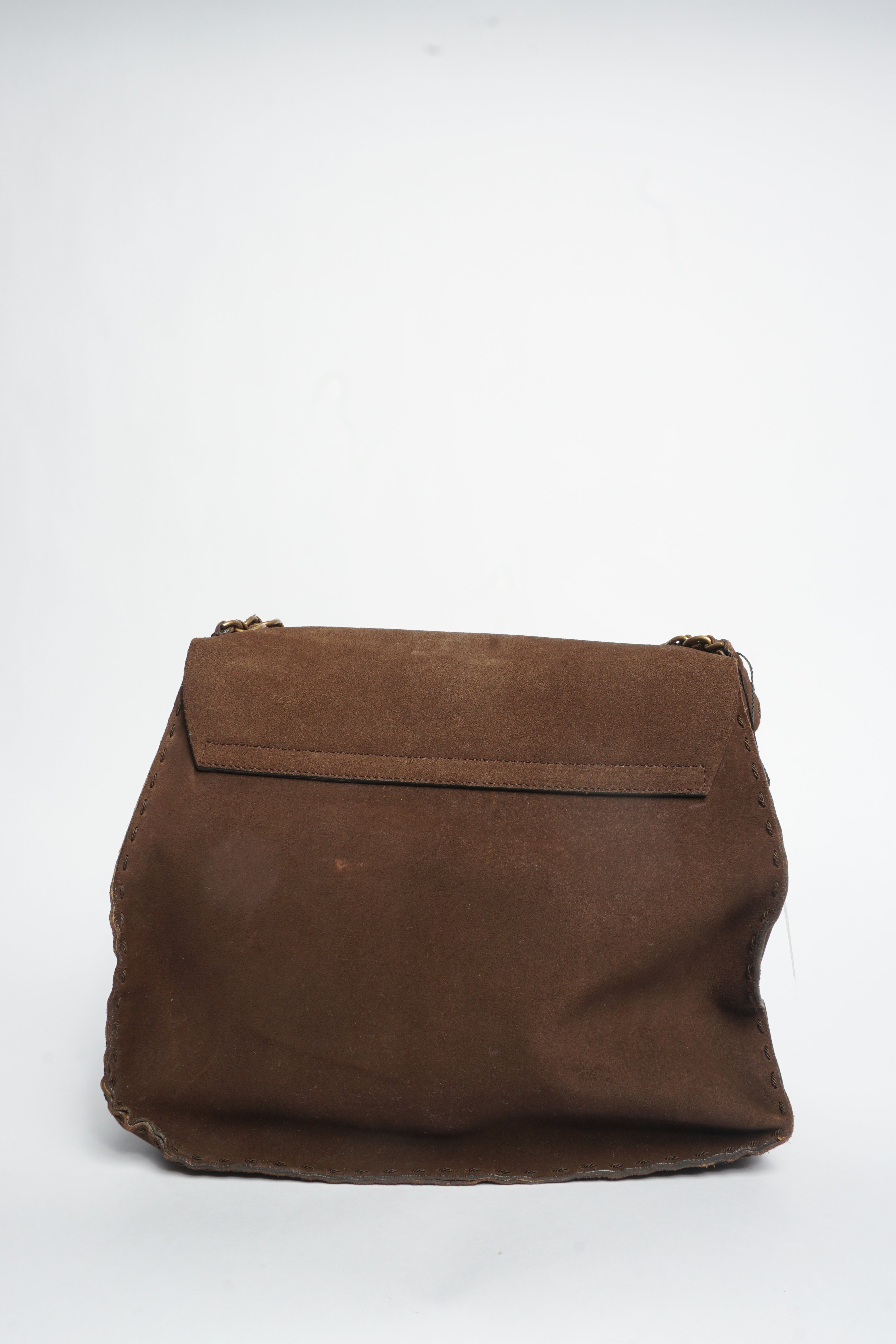 Prada Brown Suede Chain Crossbody Bag