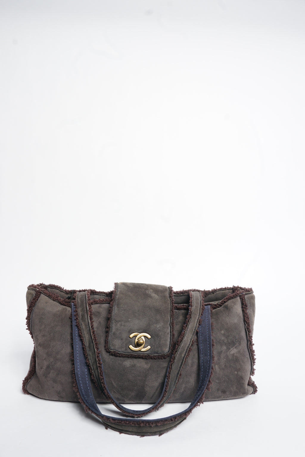 Chanel Suede Shearling Mouton Bag