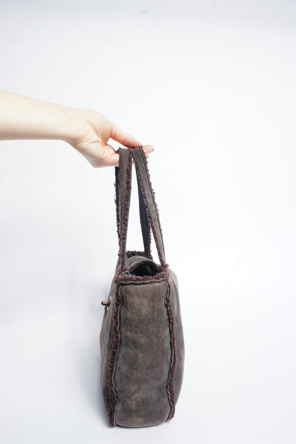 Chanel Suede Shearling Mouton Bag