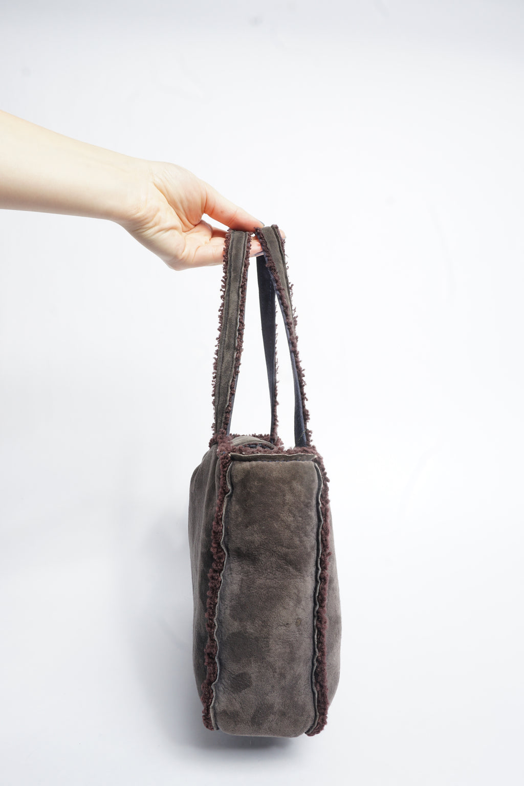 Chanel Suede Shearling Mouton Bag