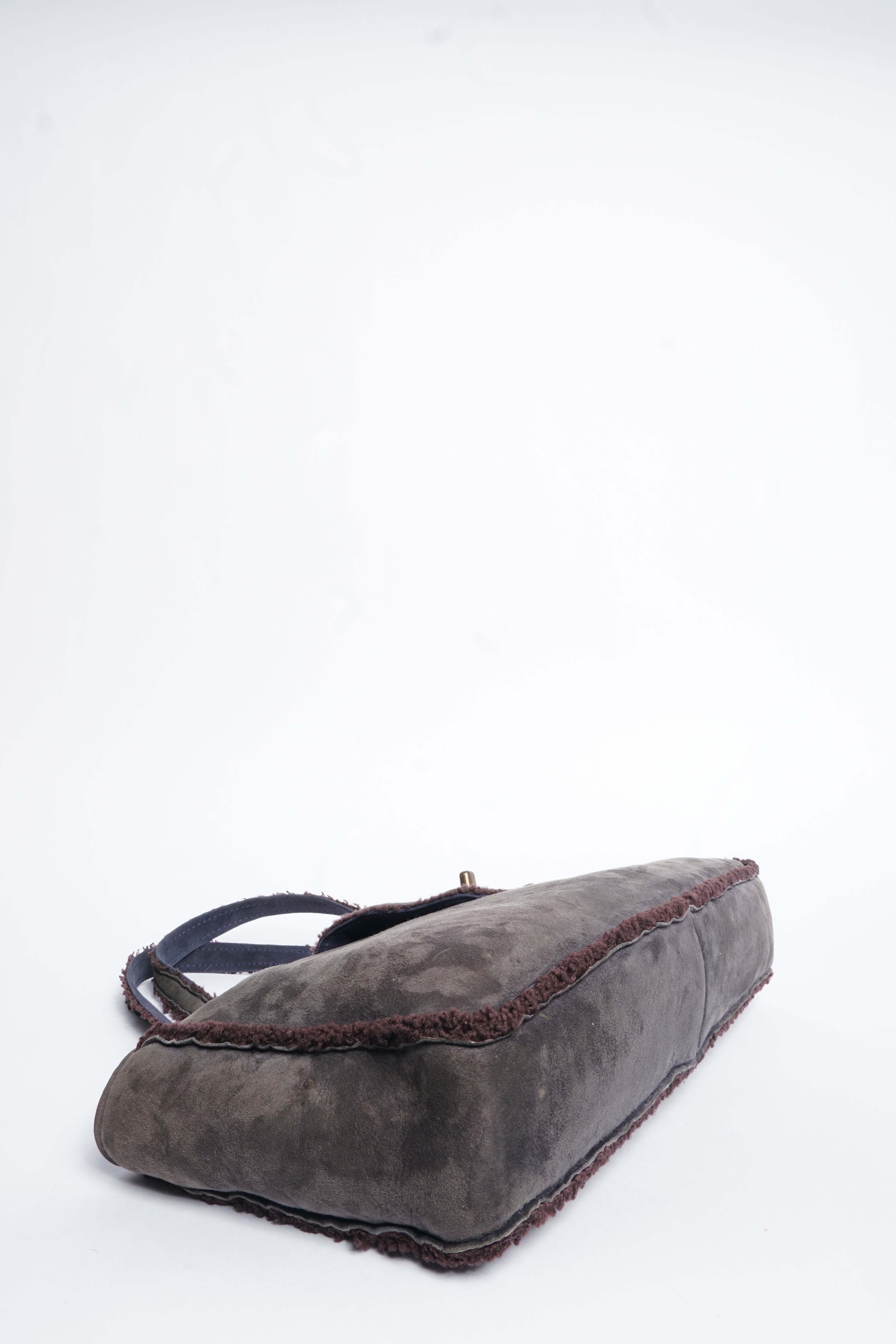 Chanel Suede Shearling Mouton Bag