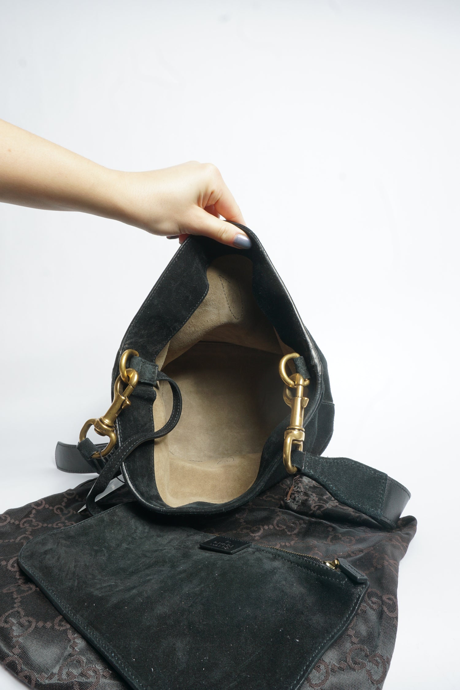 Gucci Black Suede Shoulder Bag