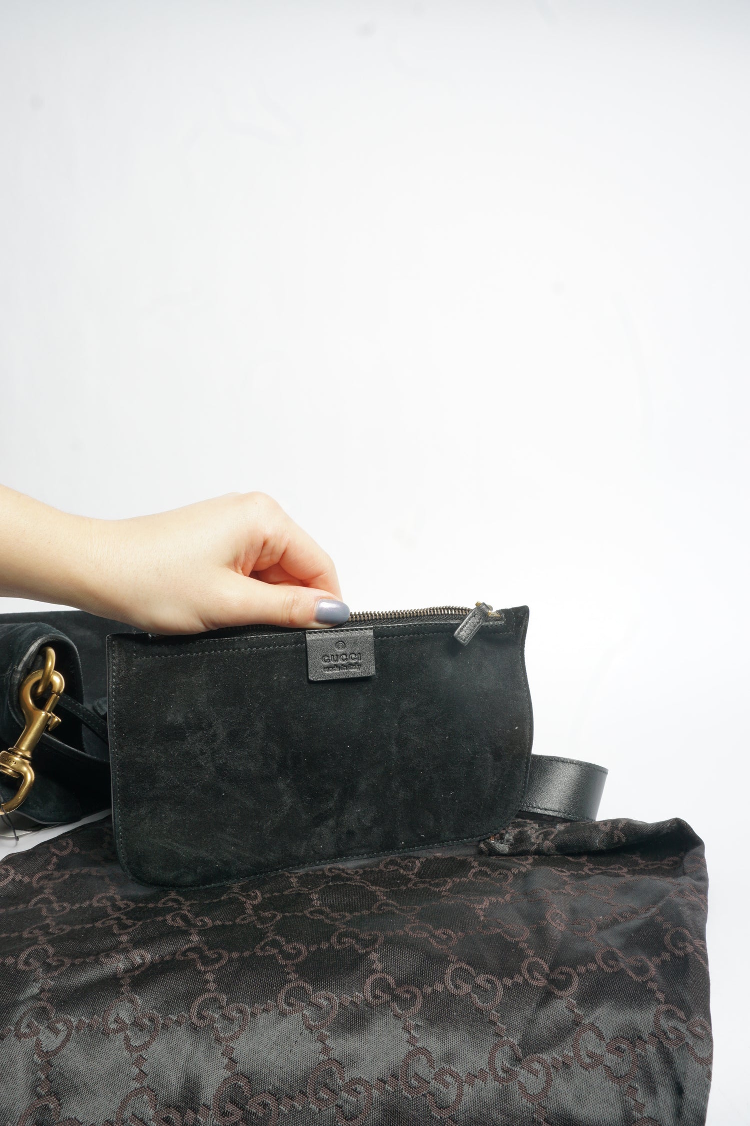 Gucci Black Suede Shoulder Bag