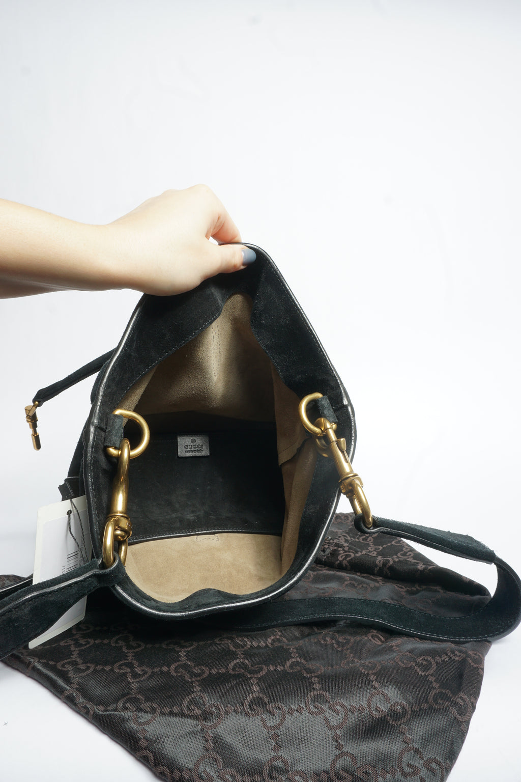 Gucci Black Suede Shoulder Bag