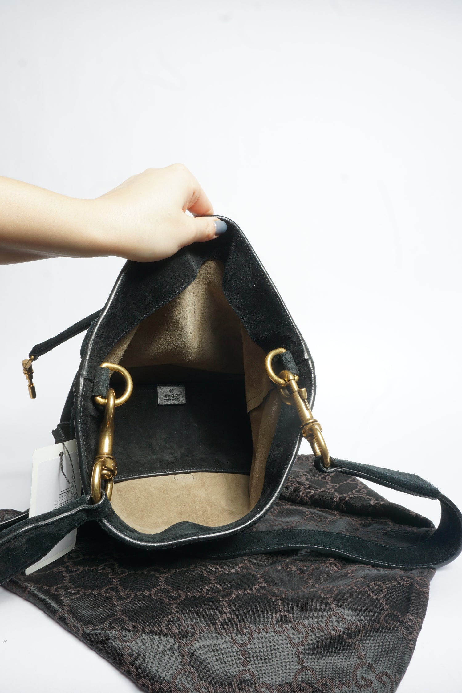 Gucci Black Suede Shoulder Bag