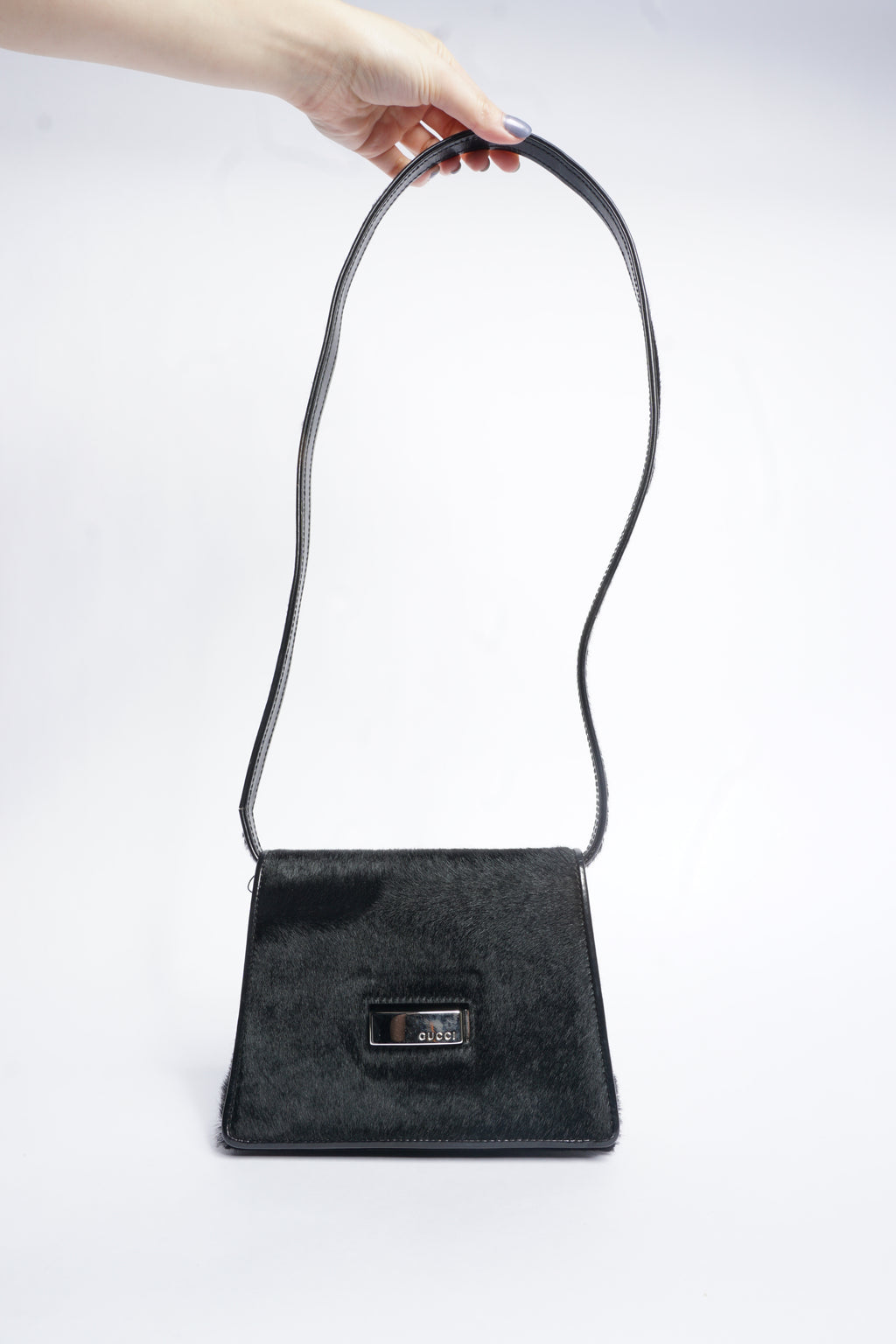 Gucci Black Pony Hair Crossbody Bag