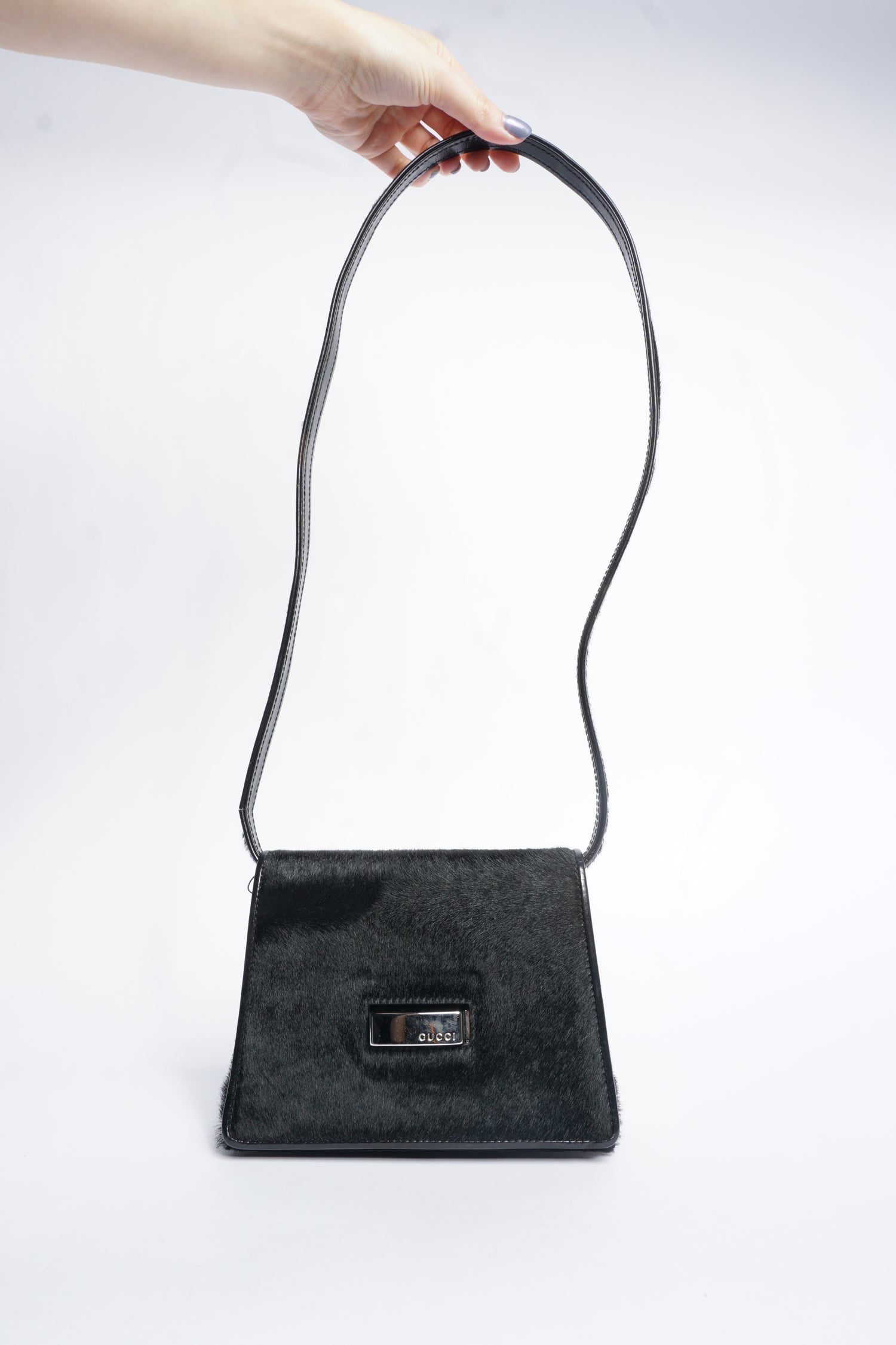 Gucci Black Pony Hair Crossbody Bag