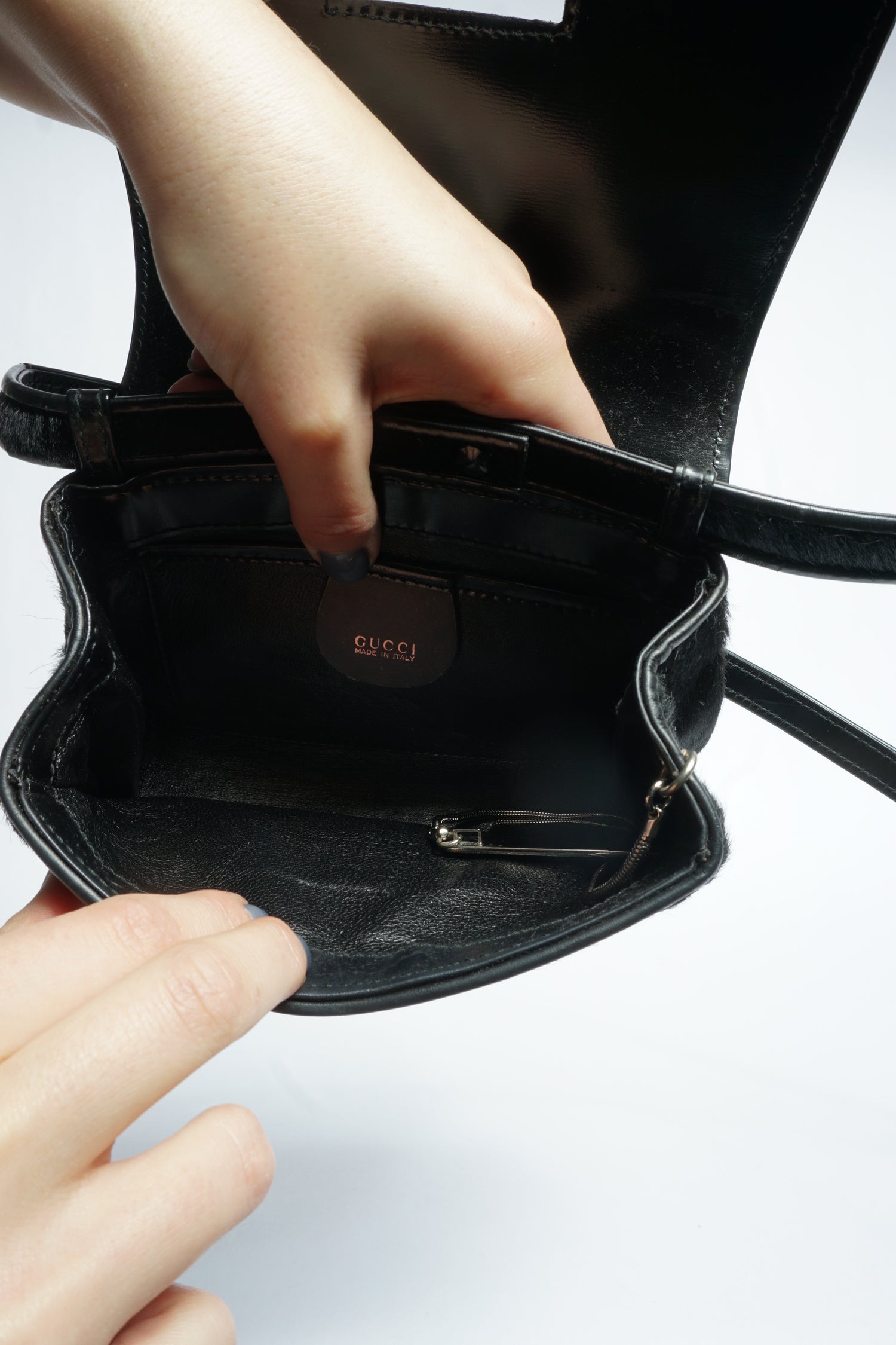 Gucci Black Pony Hair Crossbody Bag