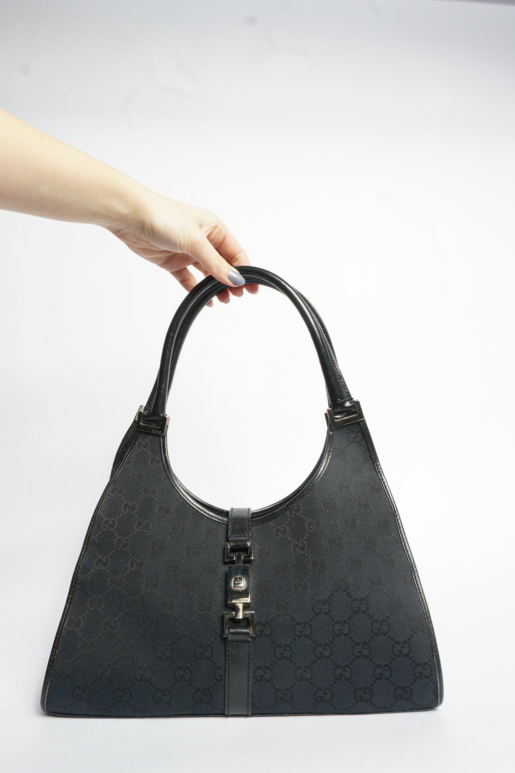 Gucci Jackie Handbag GG Canvas Black
