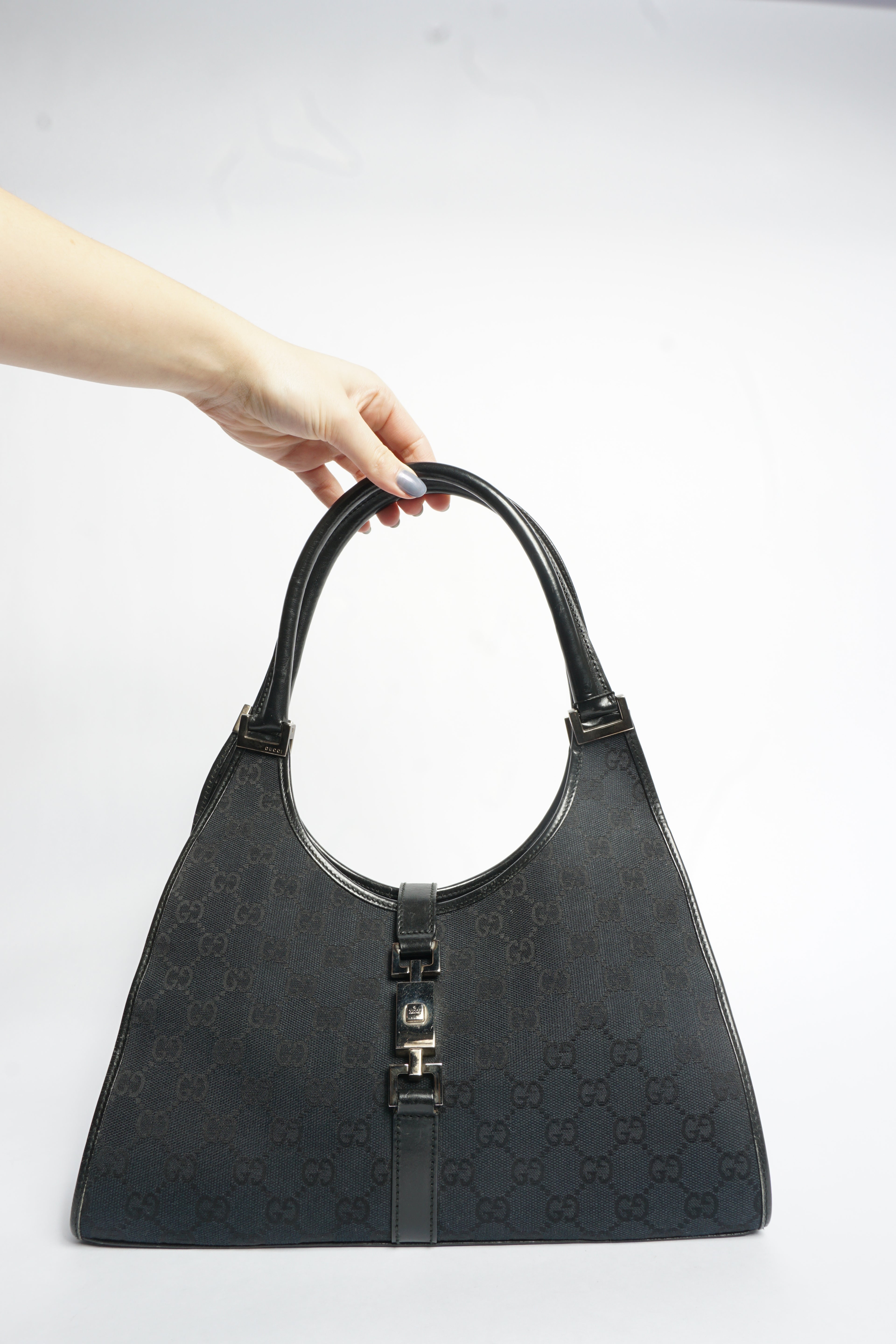 Gucci Jackie Handbag GG Canvas Black