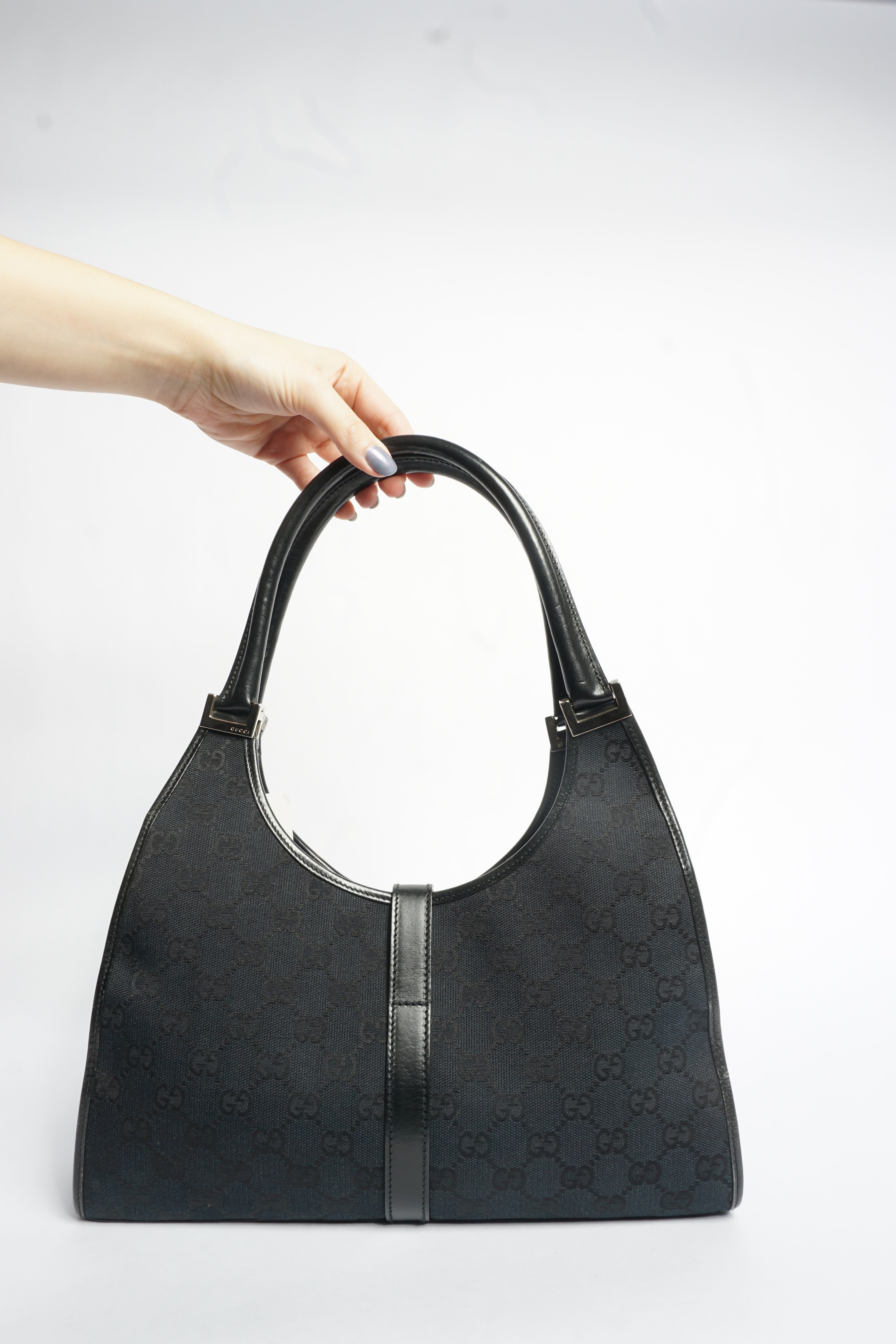 Gucci Jackie Handbag GG Canvas Black