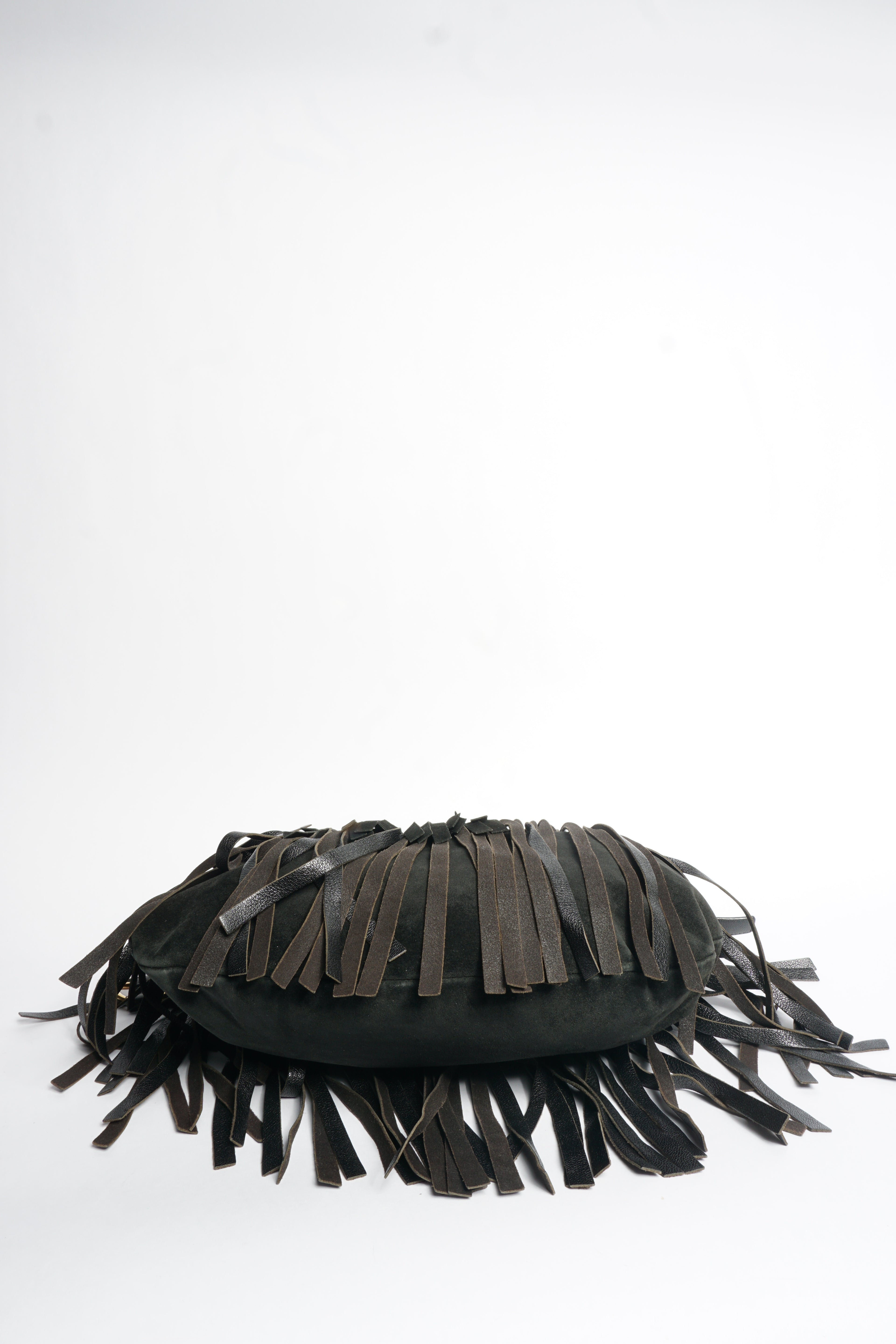 YSL Black Fringe Crossbody