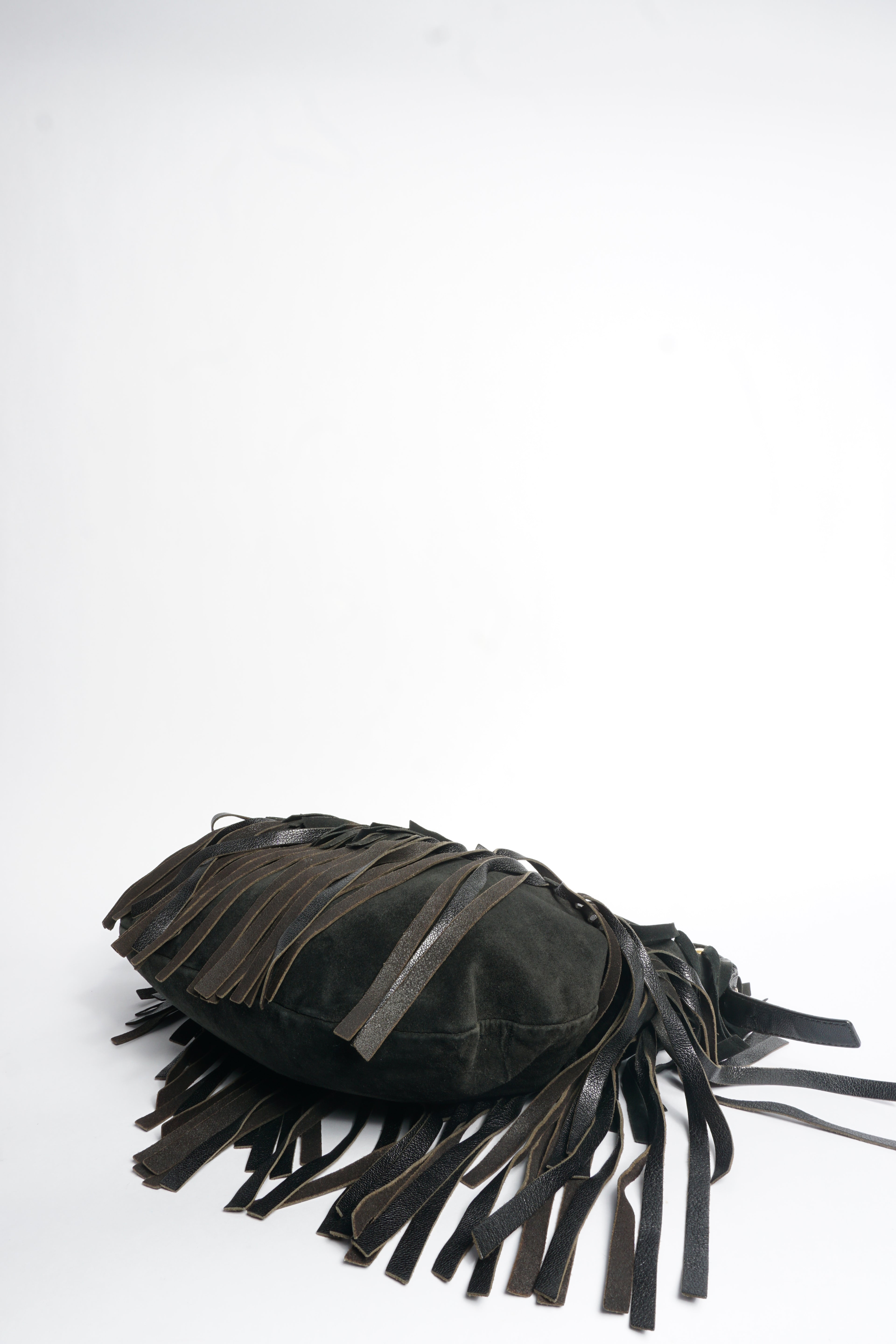 YSL Black Fringe Crossbody