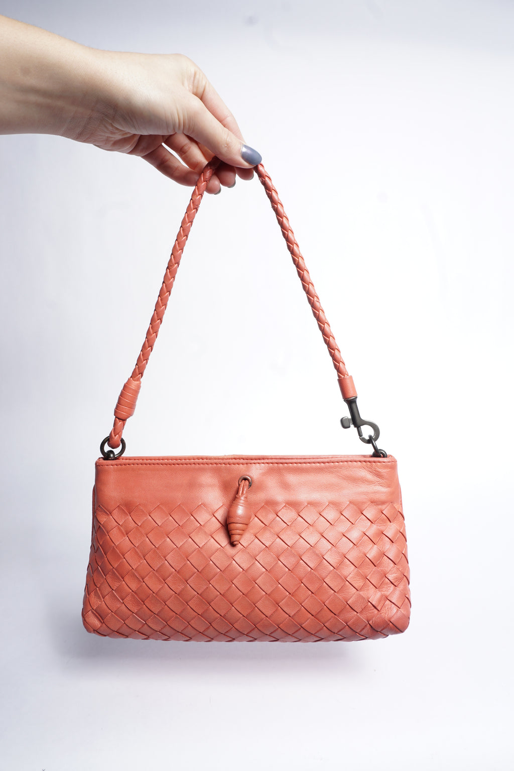 Bottega Veneta Orange Intrecciato Shoulder Bag