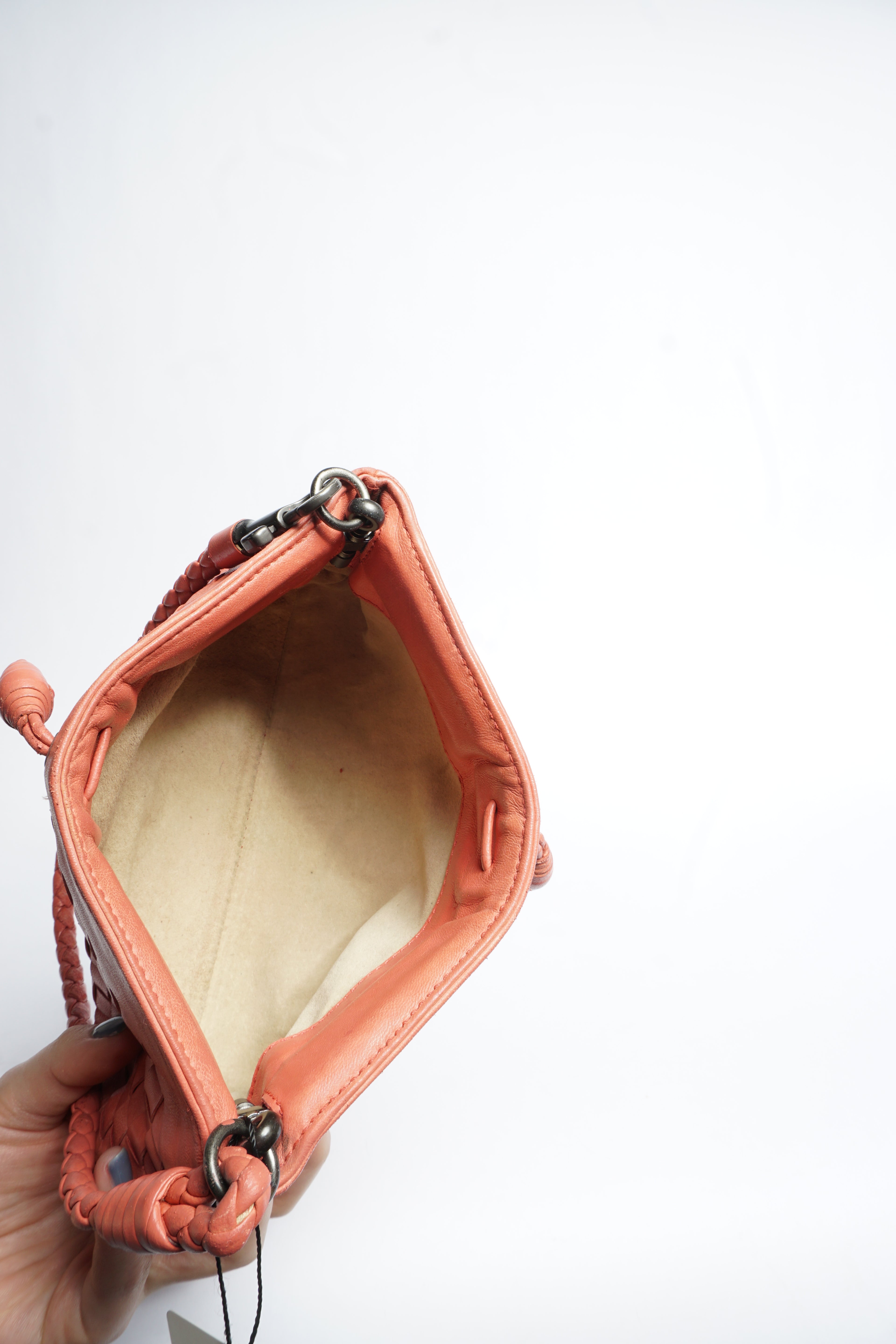 Bottega Veneta Orange Intrecciato Shoulder Bag