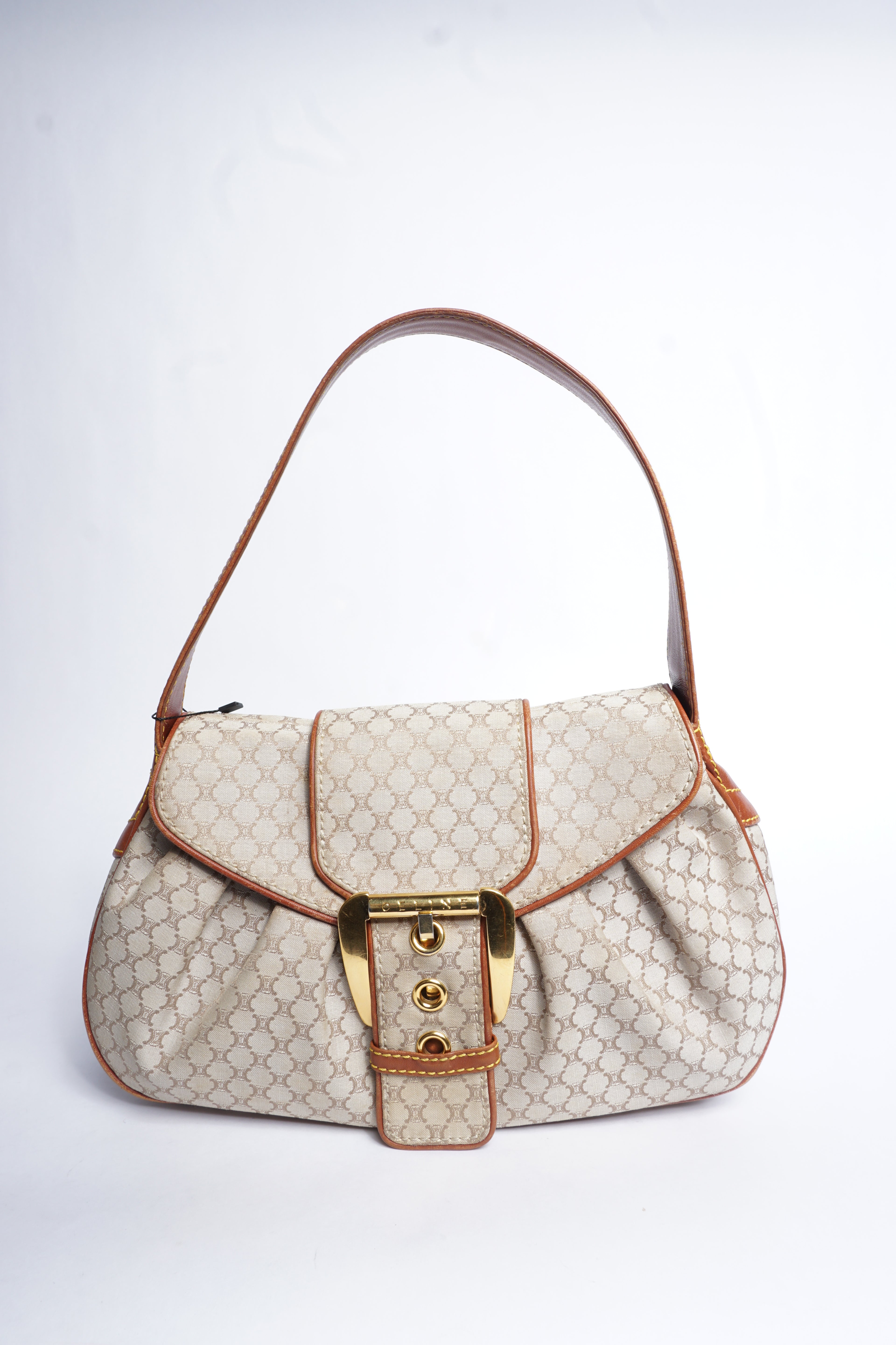 Celine Canvas Macadam Shoulder Bag