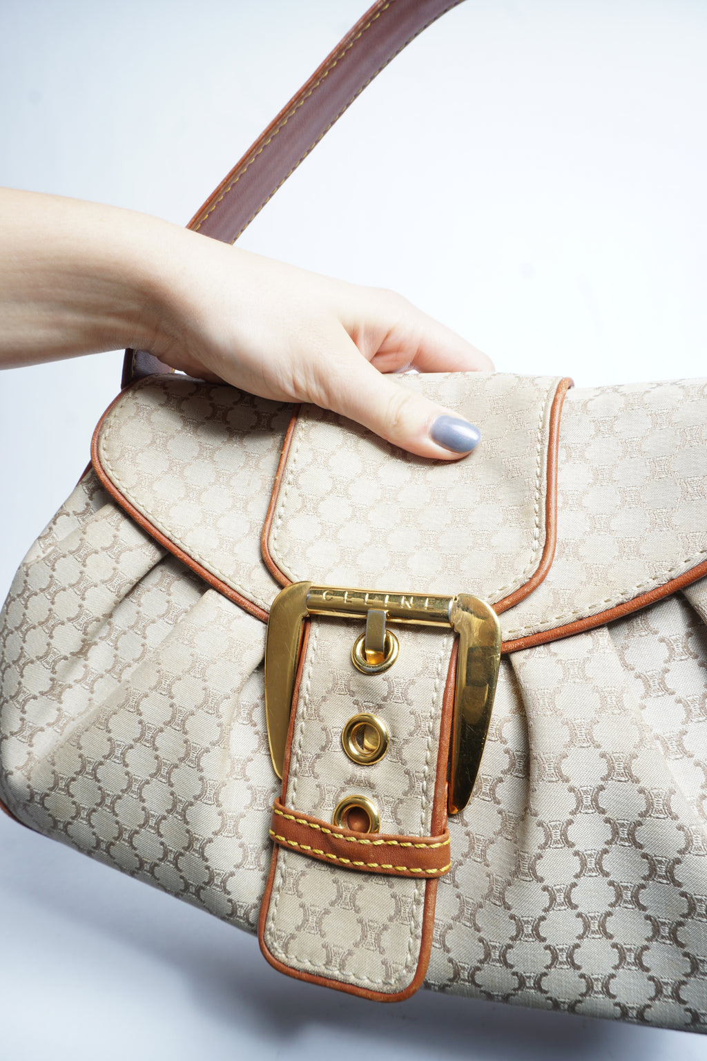 Celine Canvas Macadam Shoulder Bag