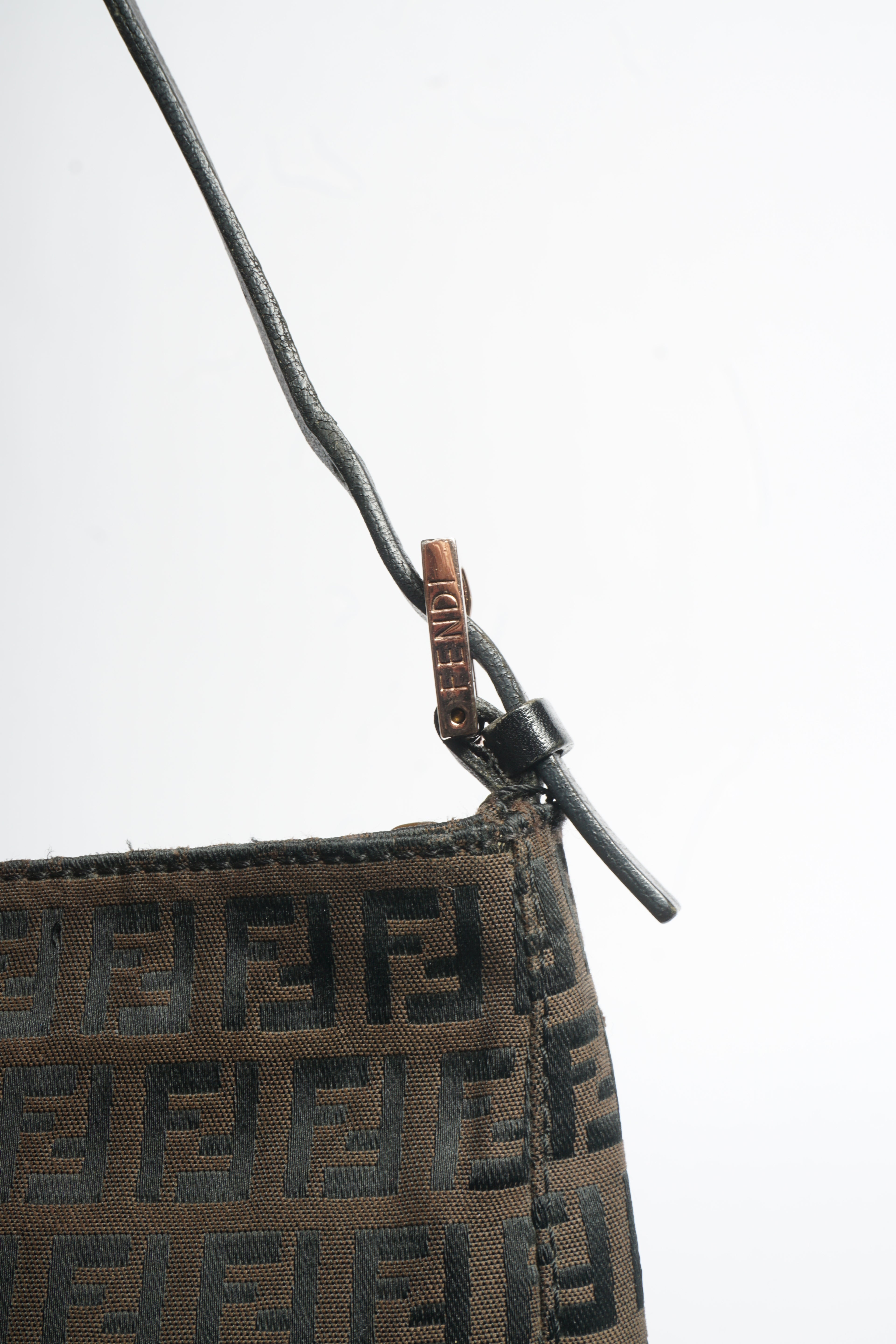 Fendi Zucca Pattern Canvas Shoulder Bag