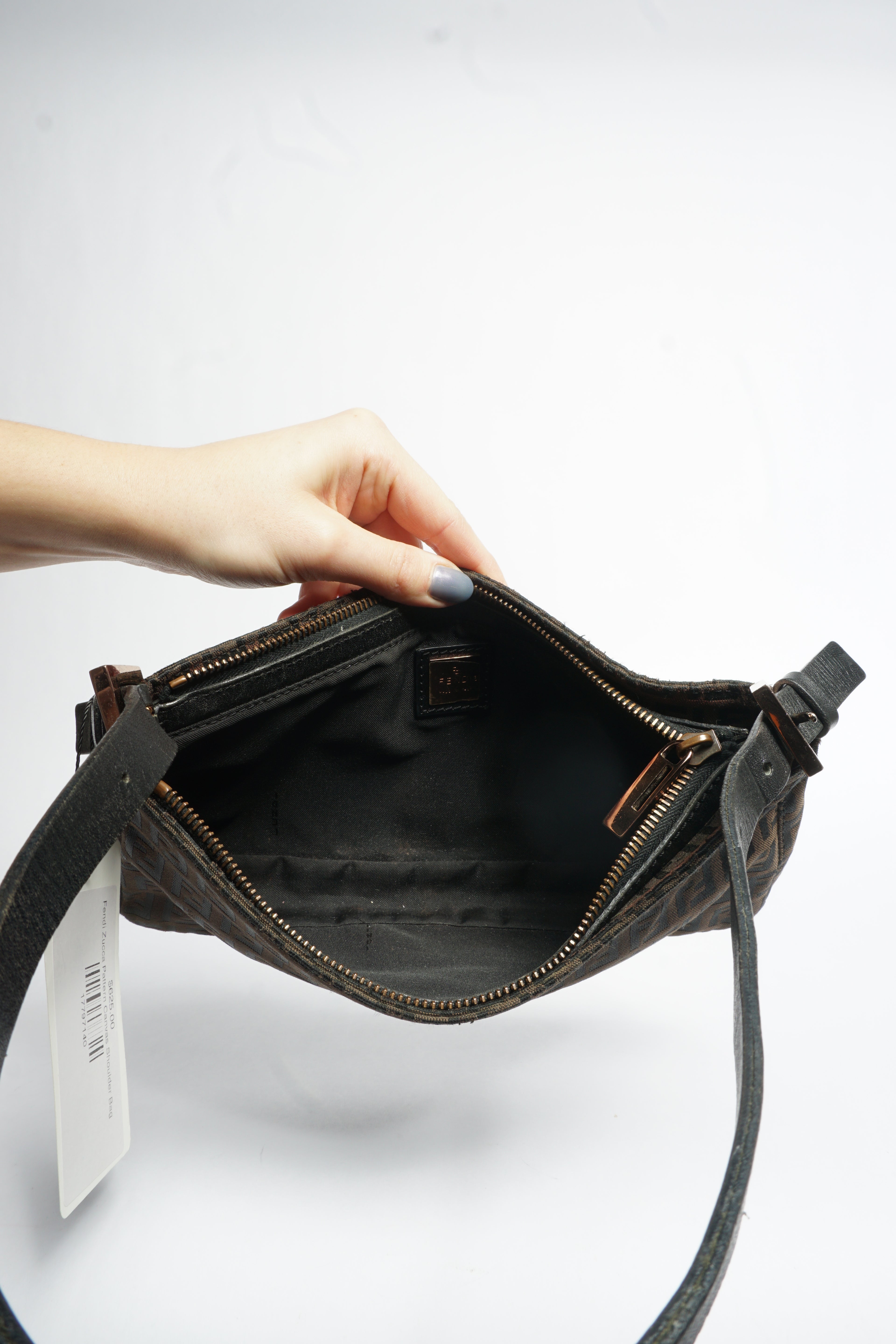 Fendi Zucca Pattern Canvas Shoulder Bag
