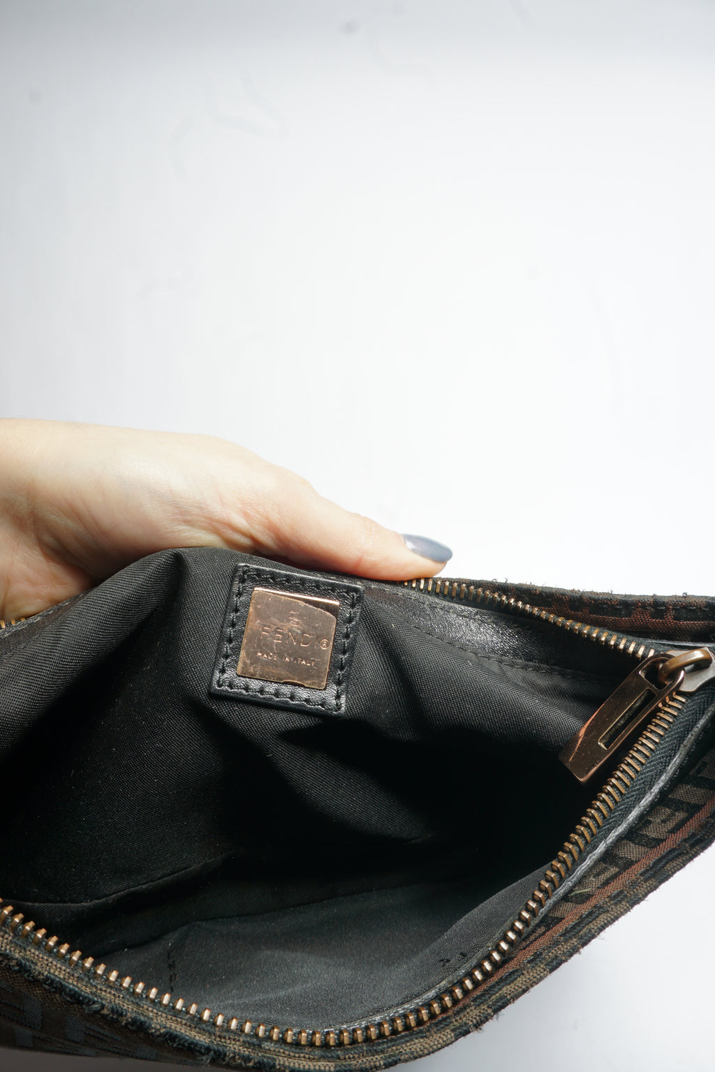 Fendi Zucca Pattern Canvas Shoulder Bag