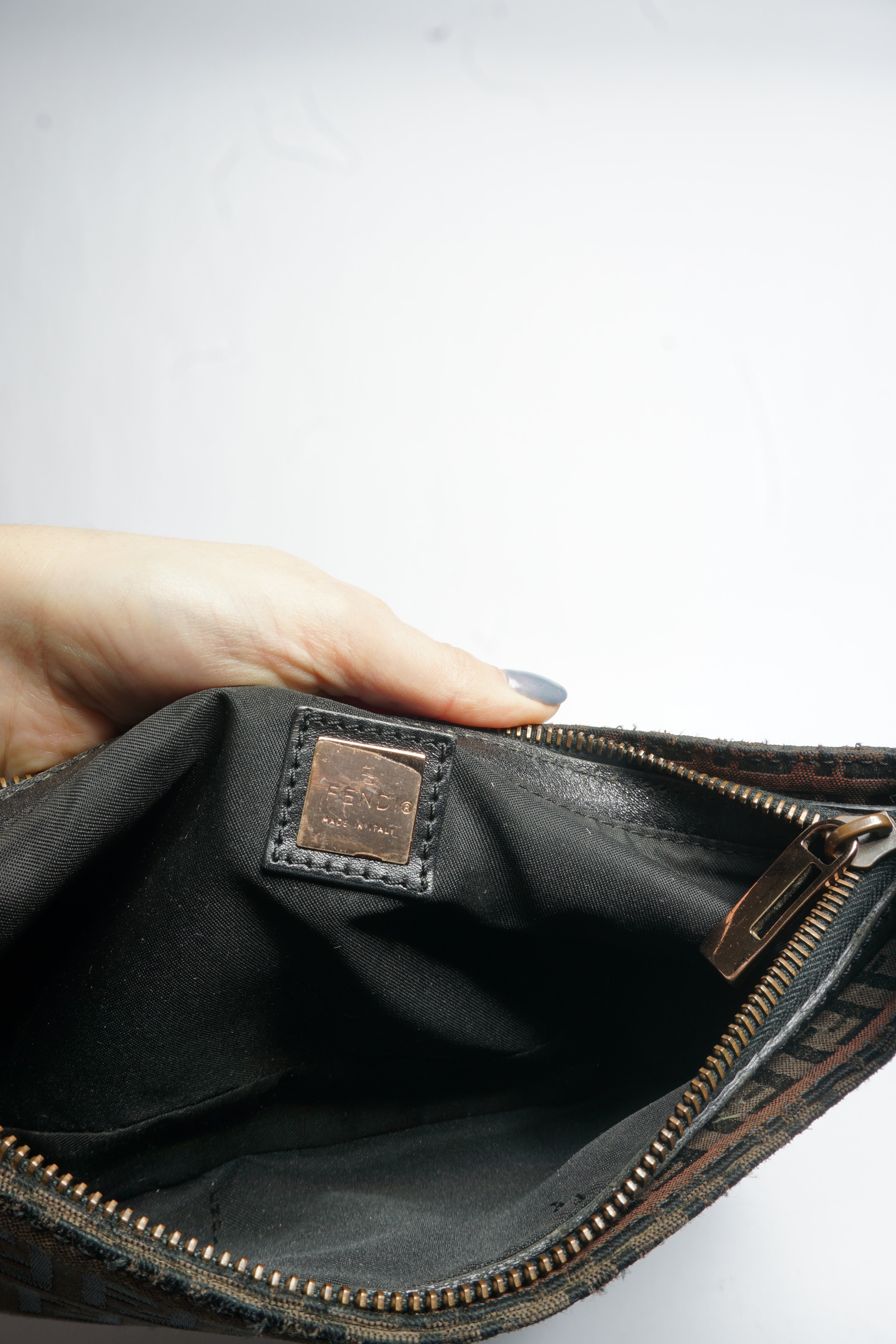 Fendi Zucca Pattern Canvas Shoulder Bag