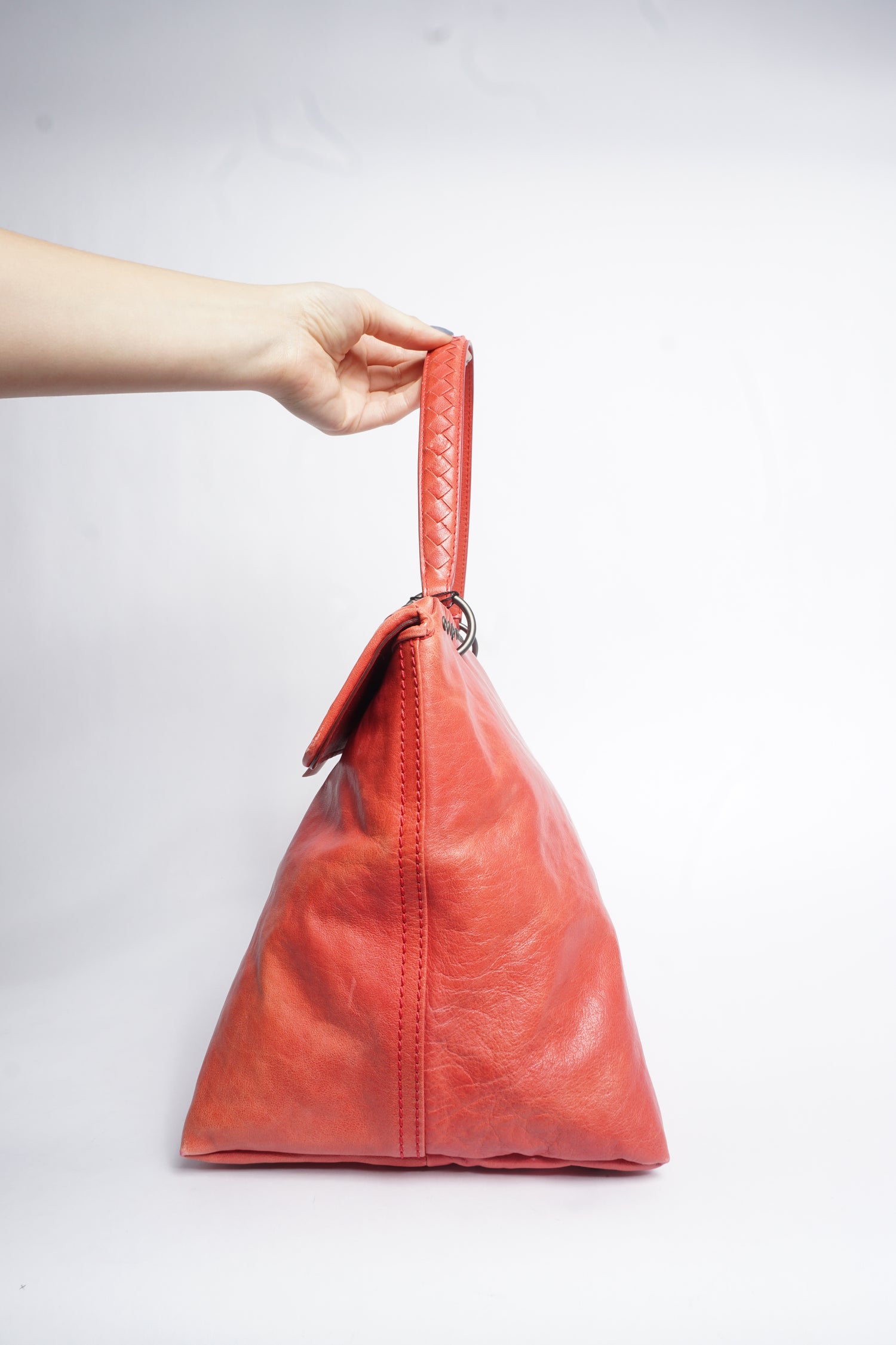 Bottega Veneta Intrecciato Pink Leather Top Handle Bag