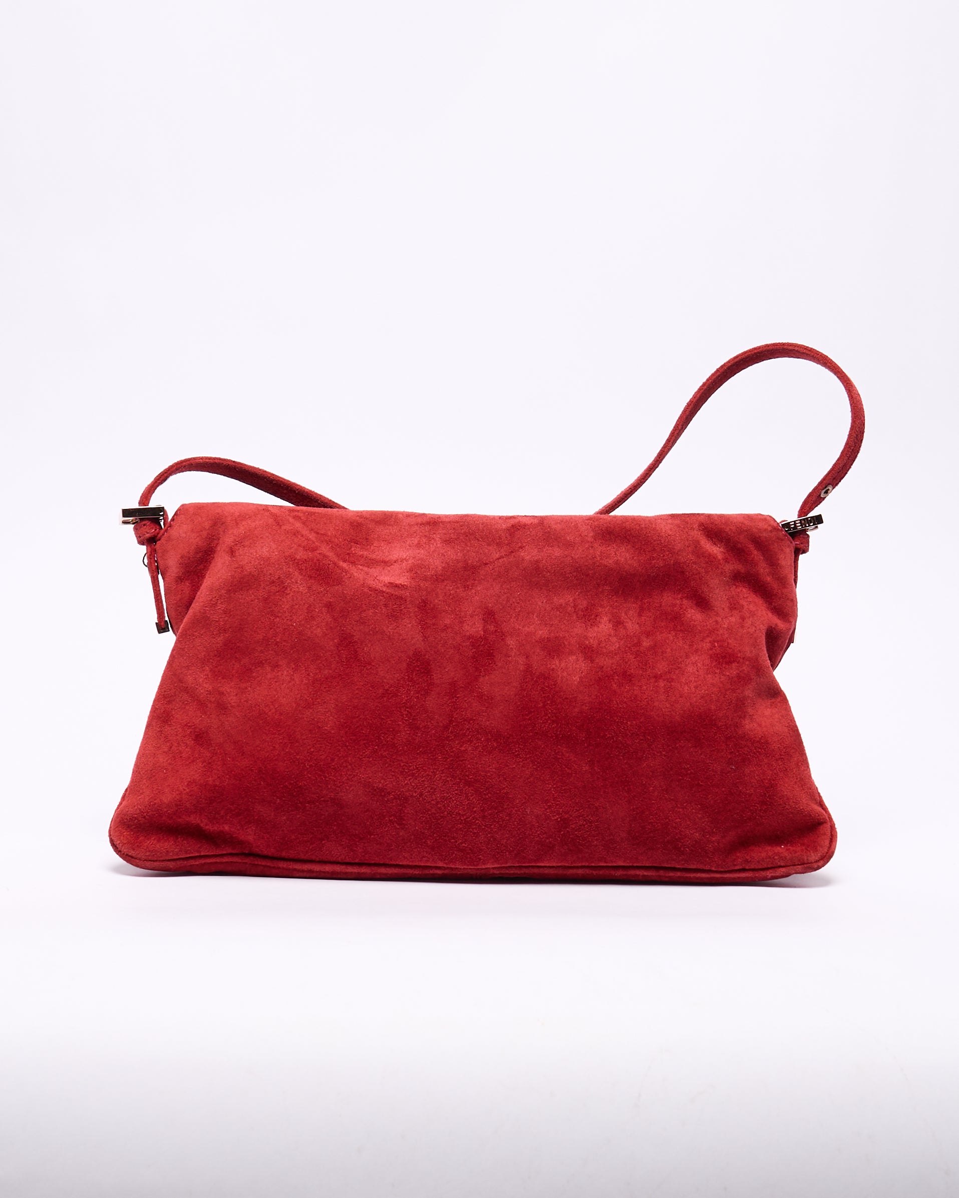 Fendi Red Suede Baguette