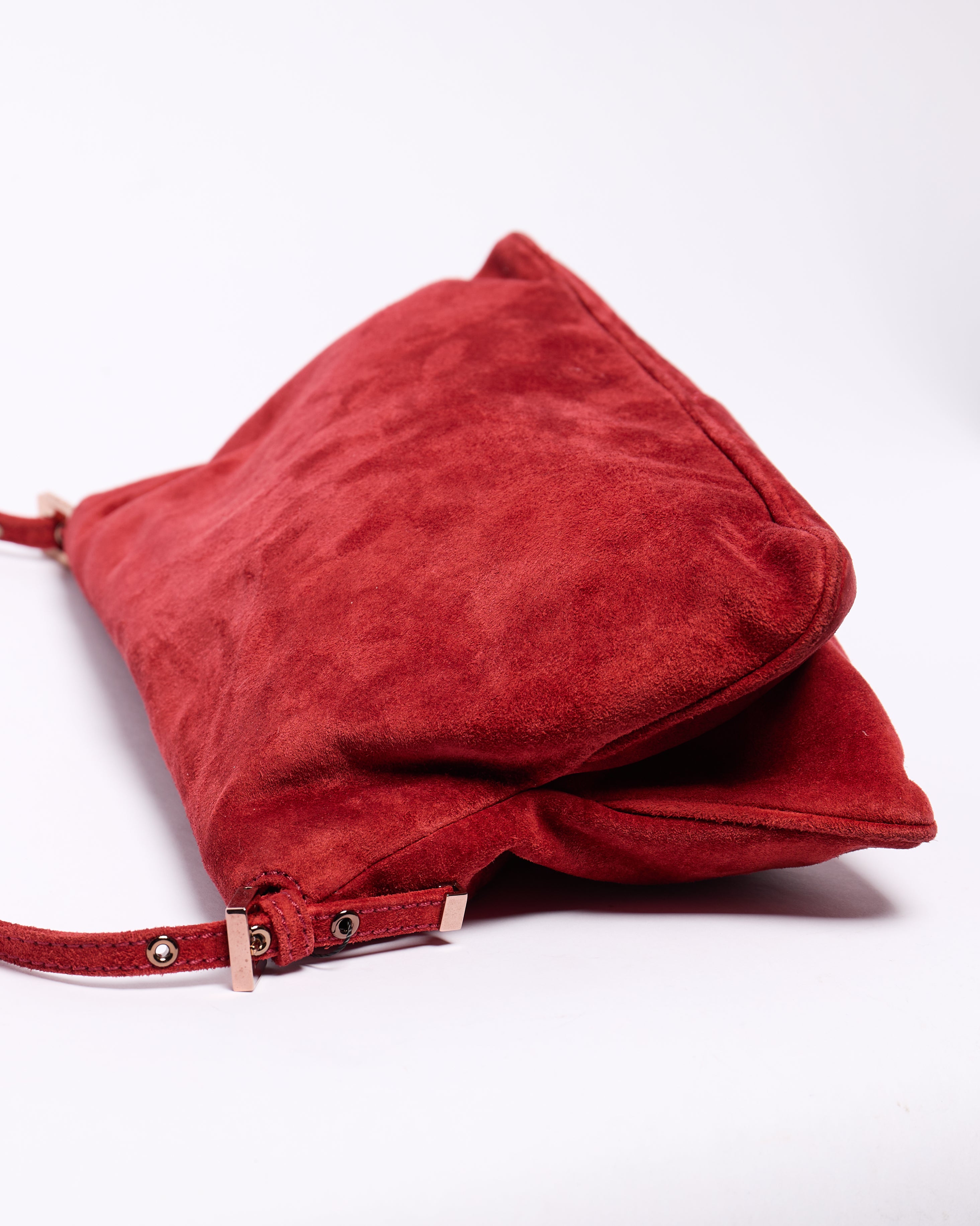 Fendi Red Suede Baguette