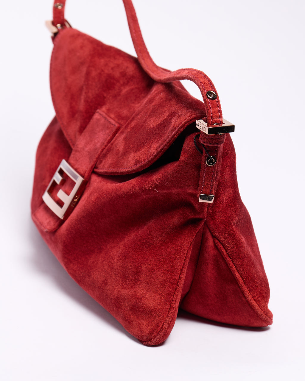 Fendi Red Suede Baguette