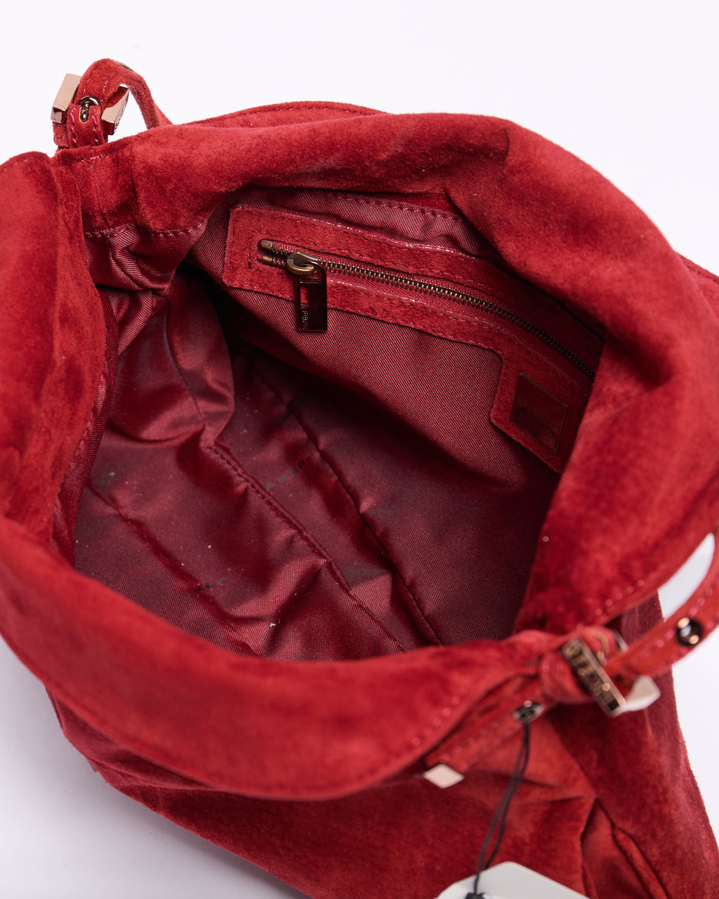 Fendi Red Suede Baguette
