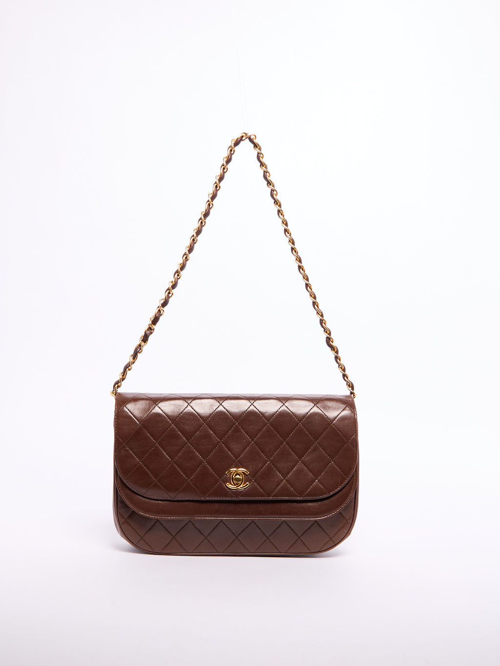 Chanel Brown Half-Moon Flap Bag