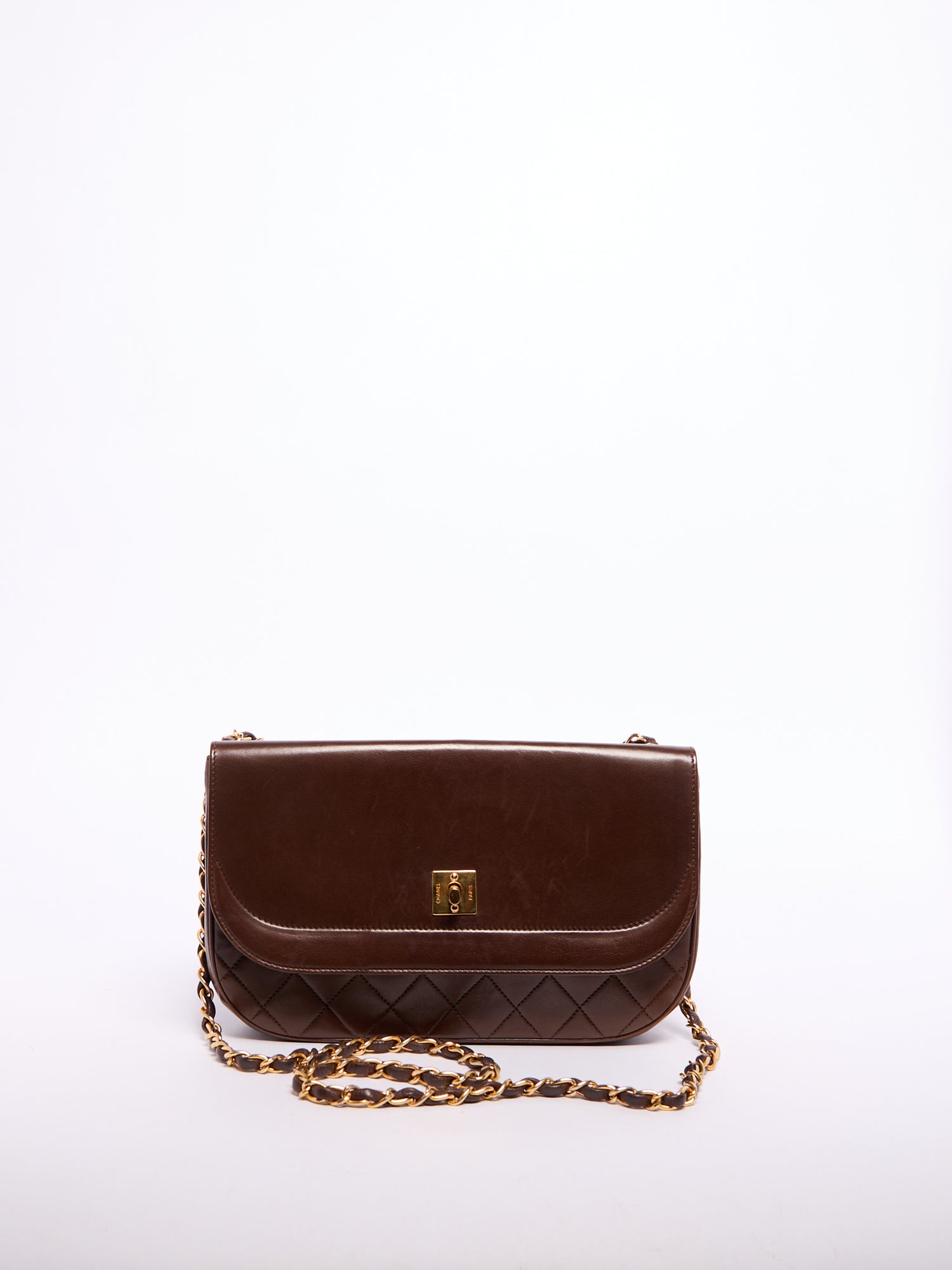 Chanel Brown Half-Moon Flap Bag