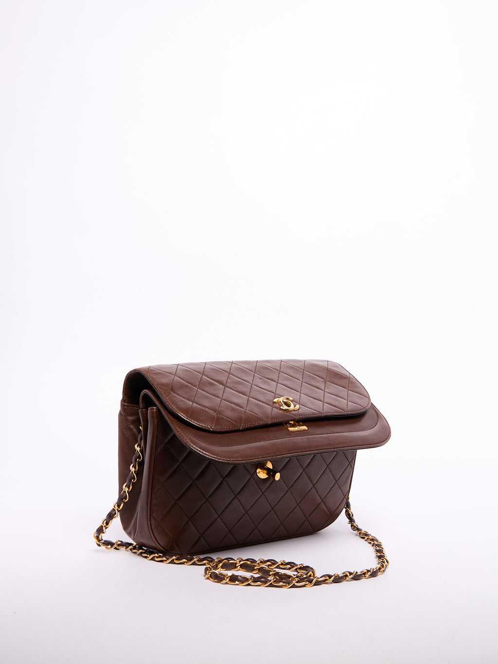 Chanel Brown Half-Moon Flap Bag