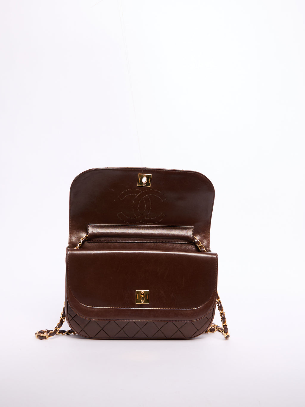 Chanel Brown Half-Moon Flap Bag