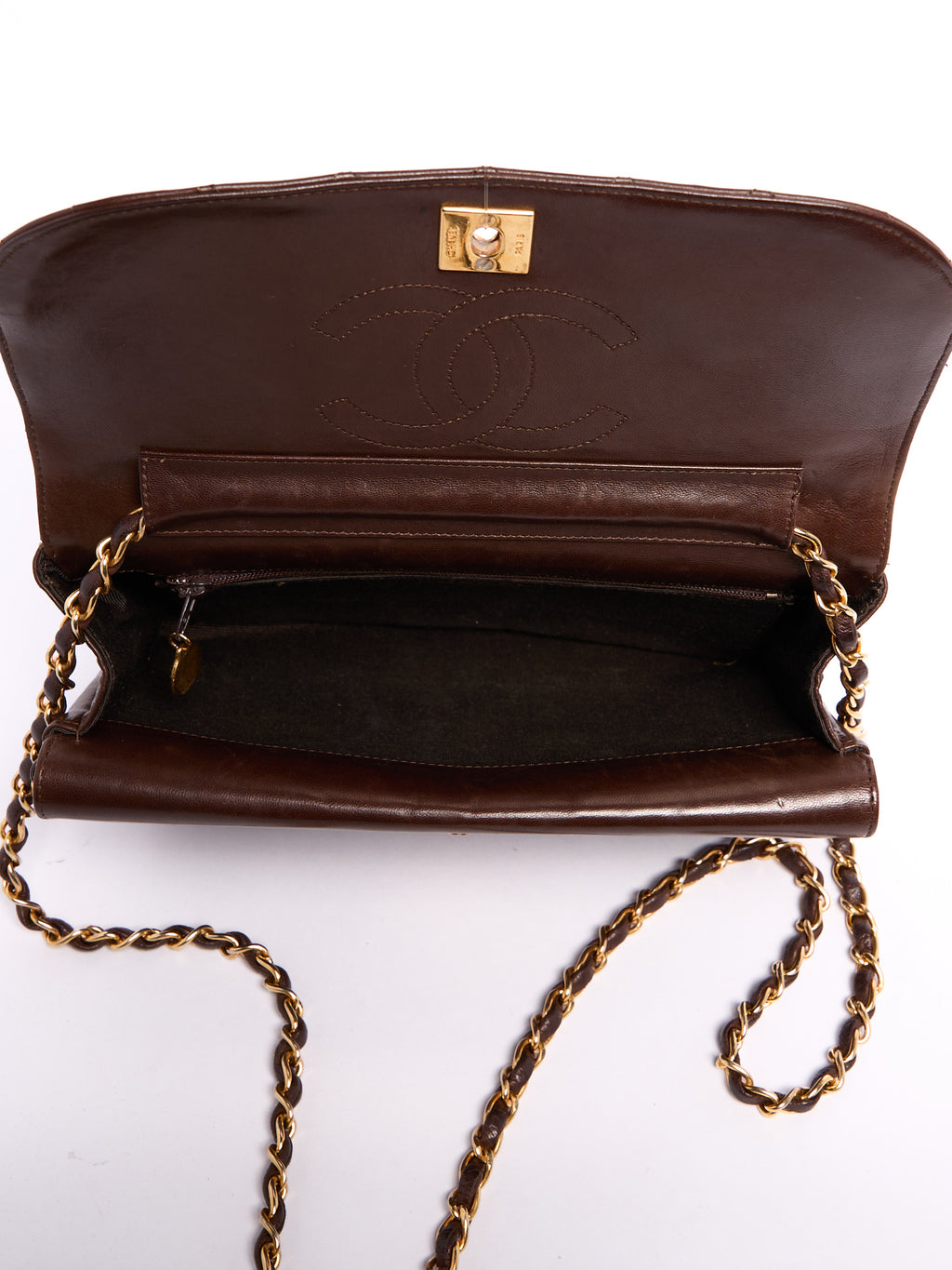 Chanel Brown Half-Moon Flap Bag