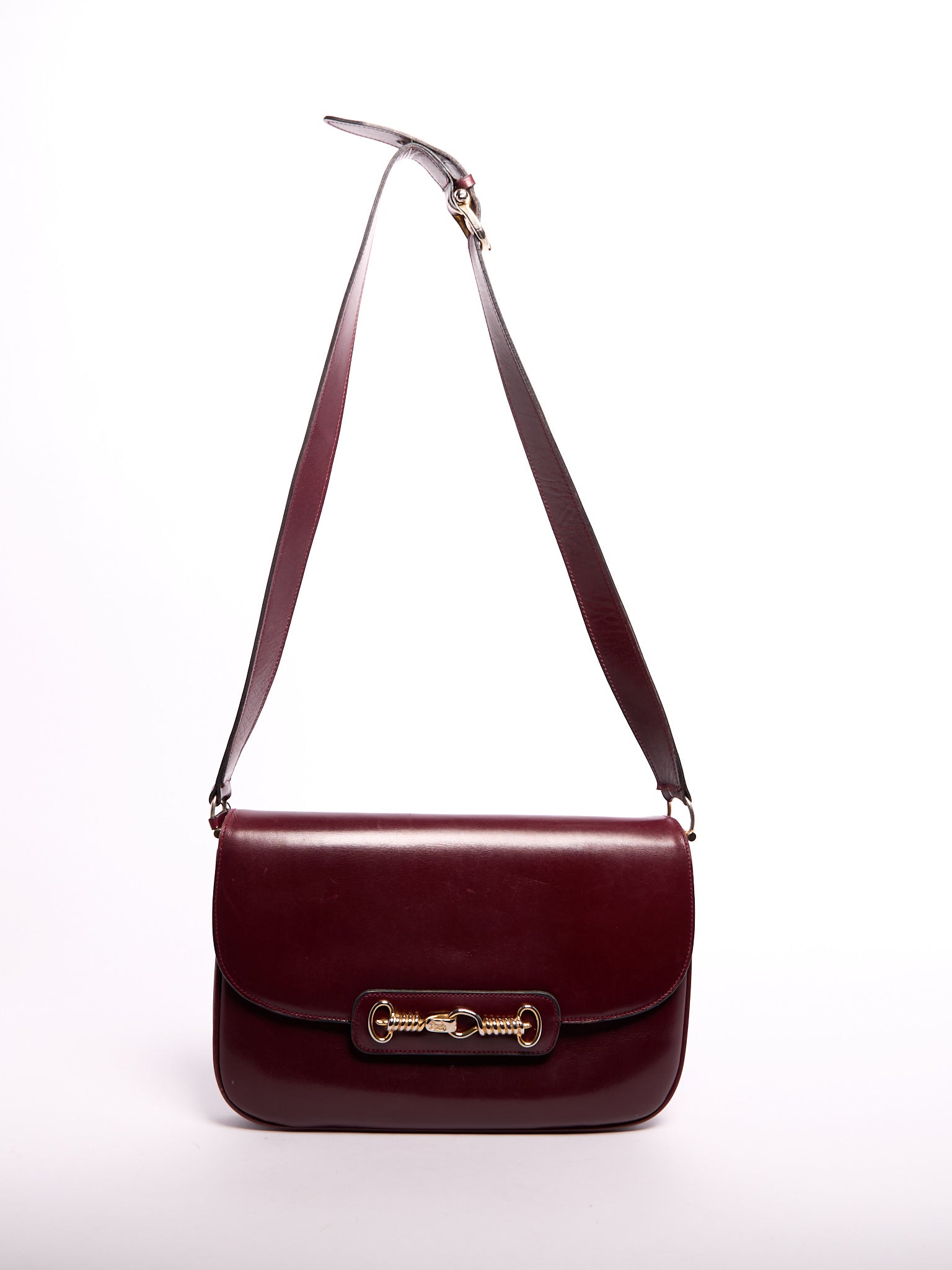 Celine Burgundy Logo Crossbody Bag