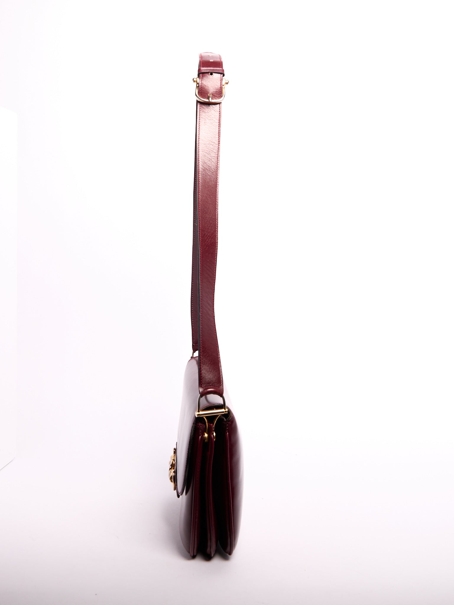 Celine Burgundy Logo Crossbody Bag