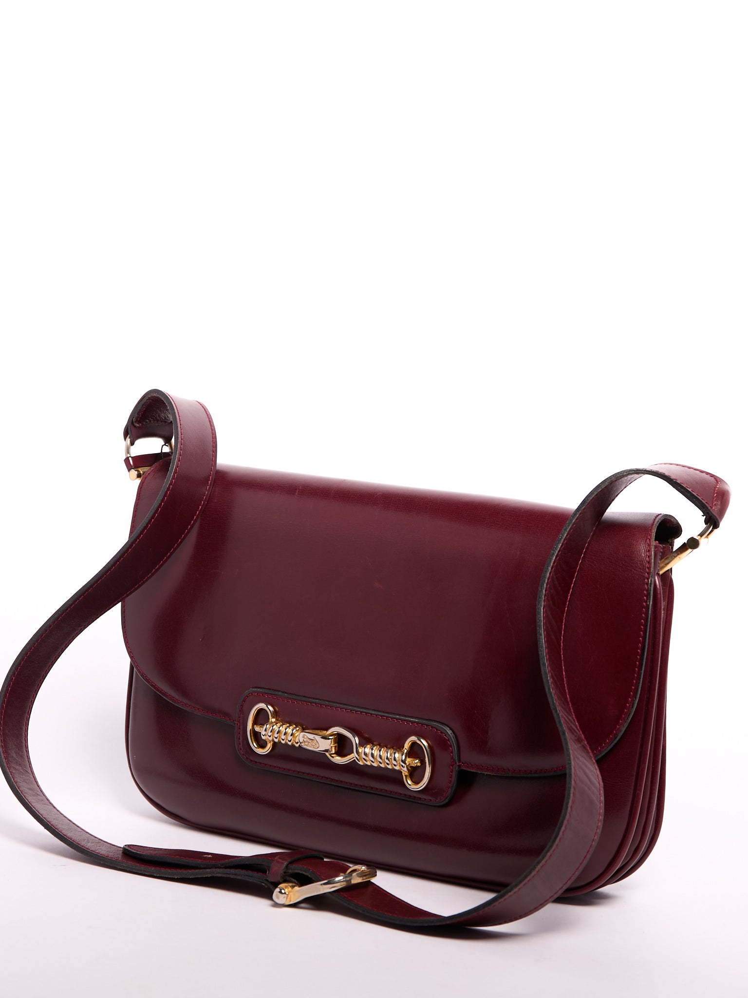 Celine Burgundy Logo Crossbody Bag