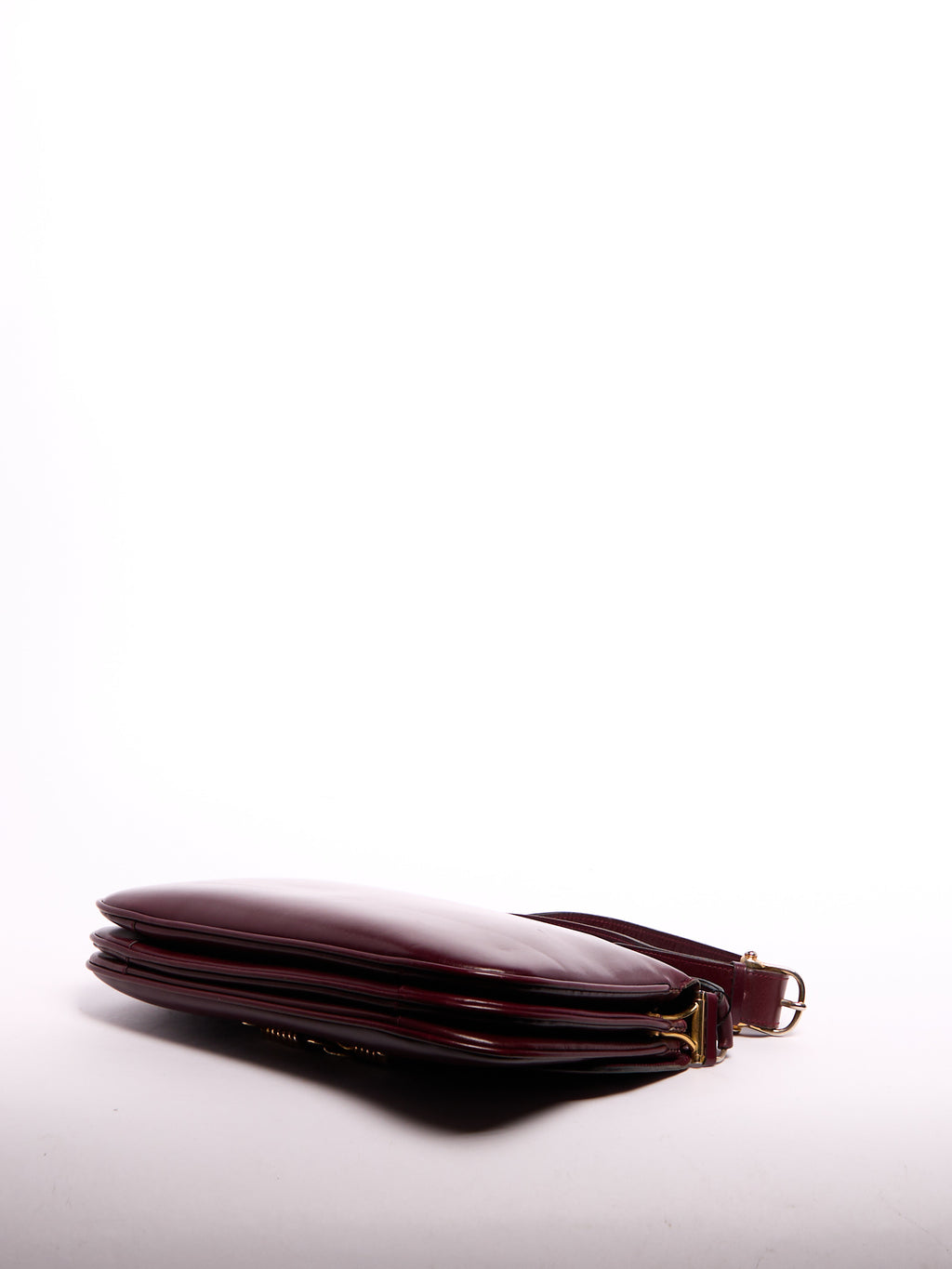 Celine Burgundy Logo Crossbody Bag