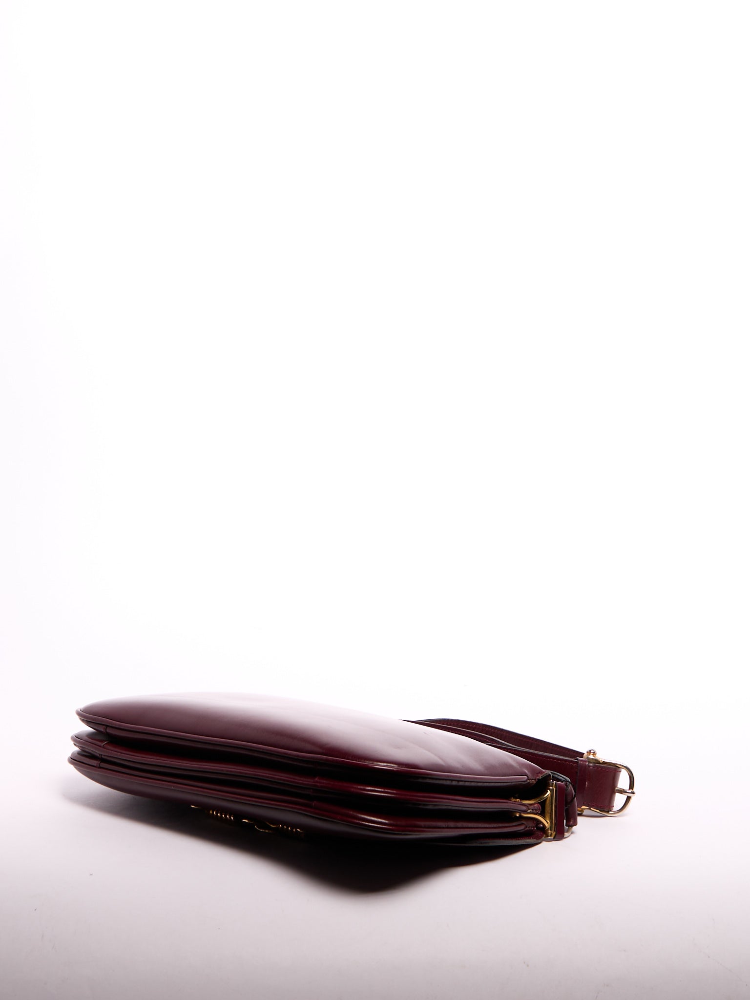 Celine Burgundy Logo Crossbody Bag