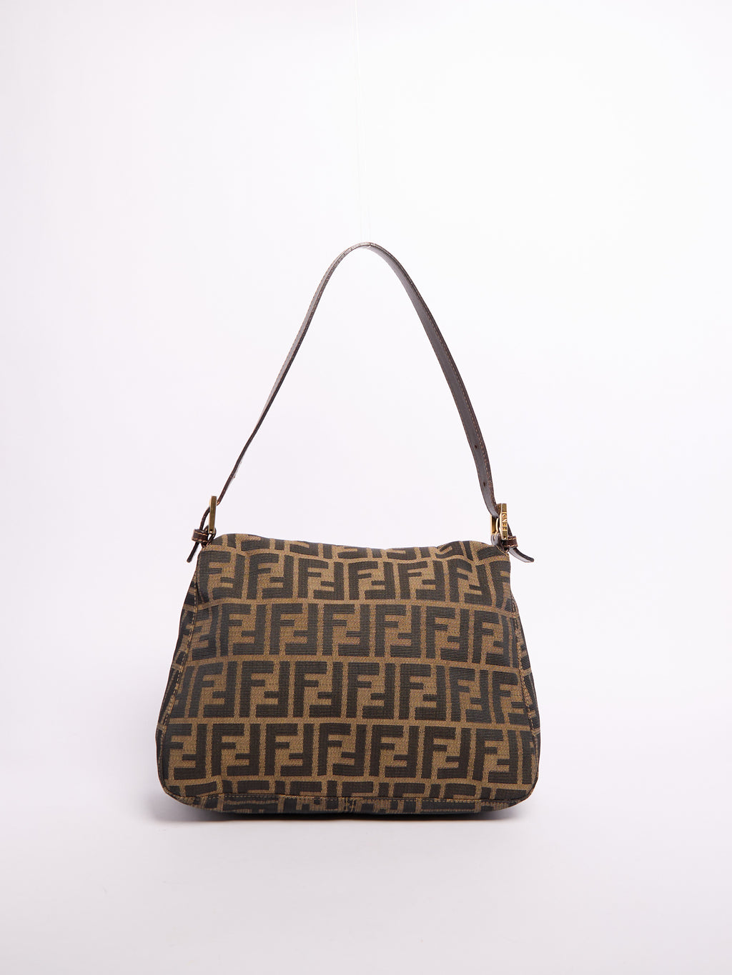 Fendi Brown Monogram FF Canvas Mama Baguette Gold Hardware