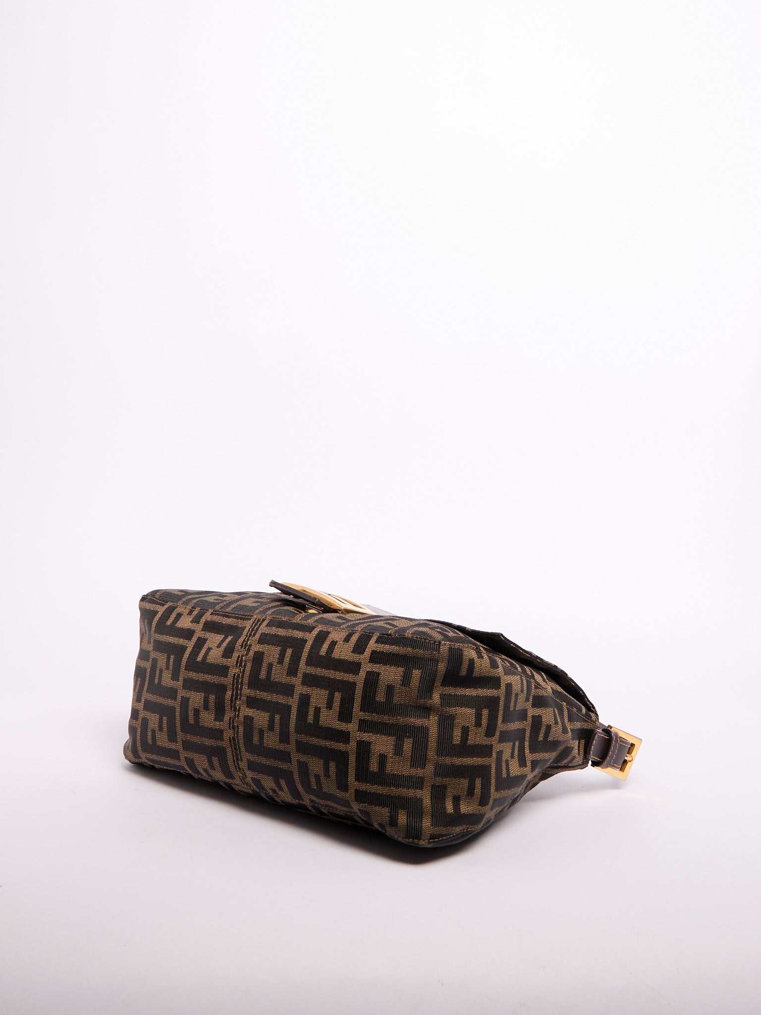 Fendi Brown Monogram FF Canvas Mama Baguette Gold Hardware